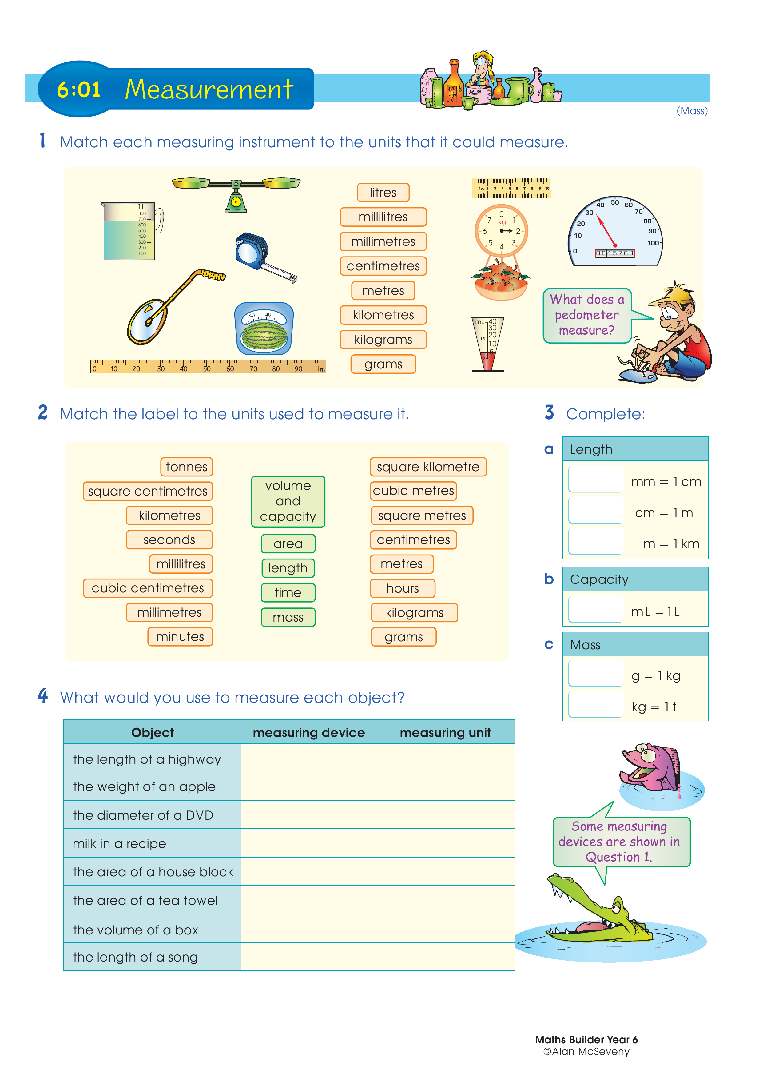 Measurement — worksheet preview