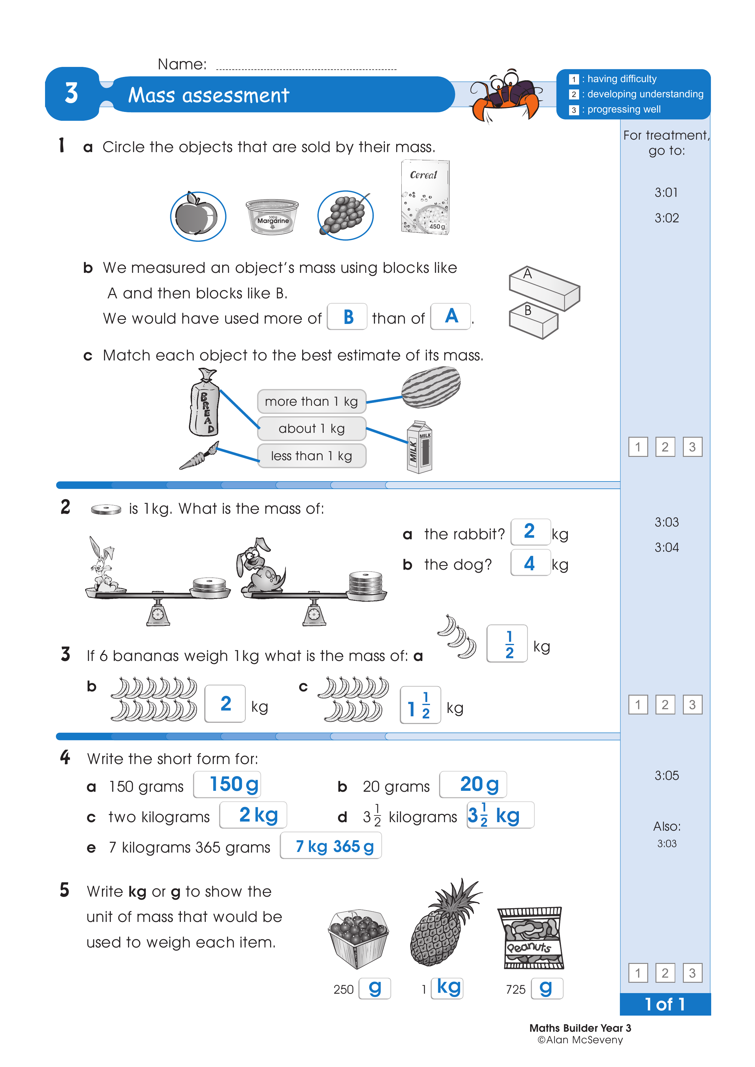 Assessment test answers — worksheet preview