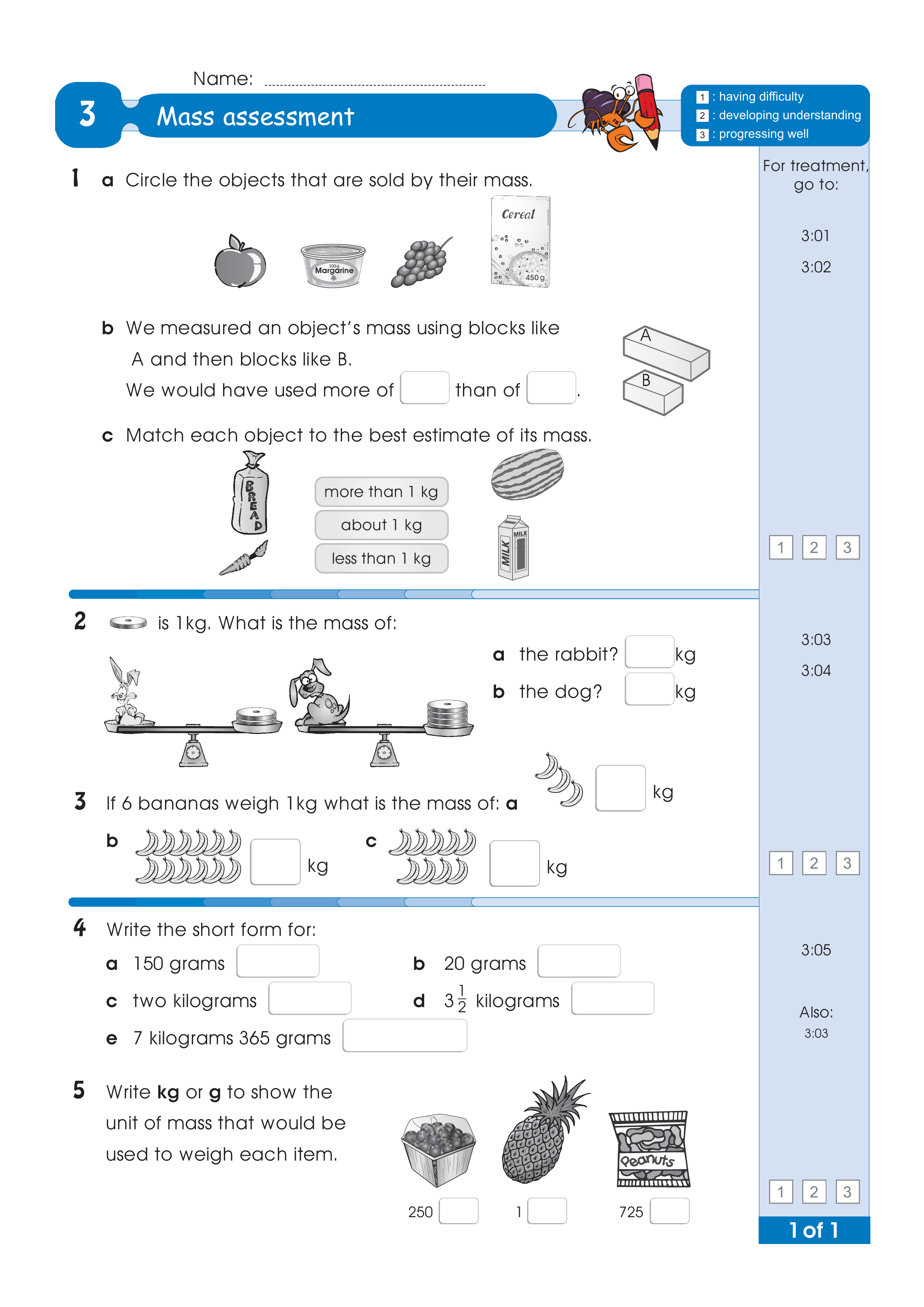 Assessment for the whole of Level 3 — worksheet preview