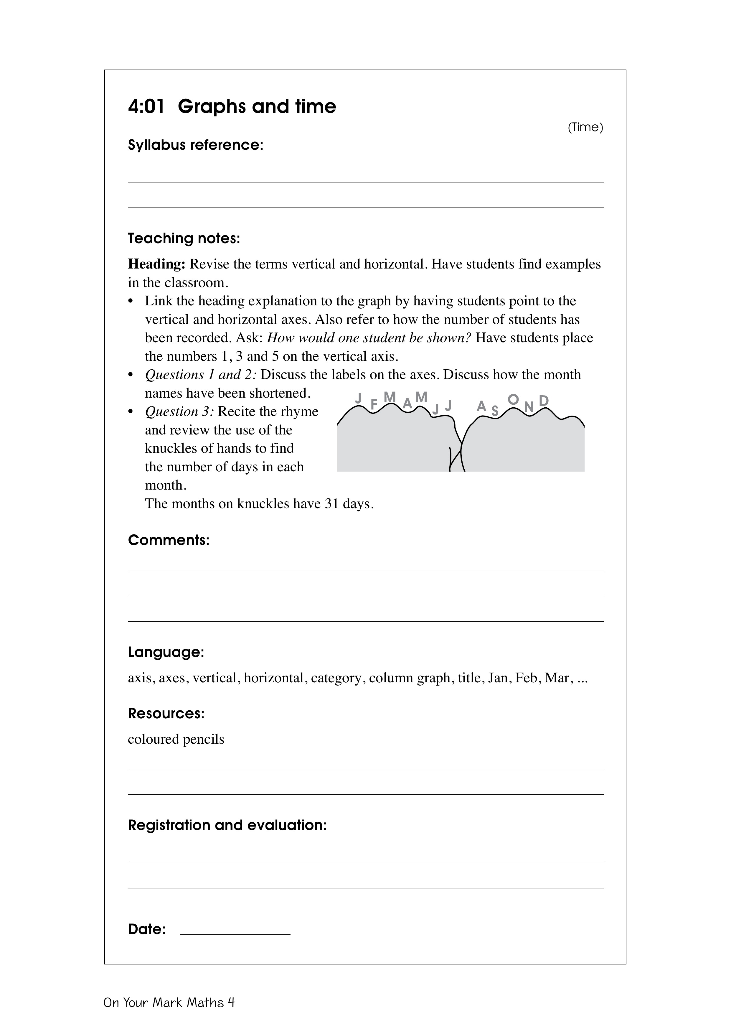 Graphs and time — worksheet preview