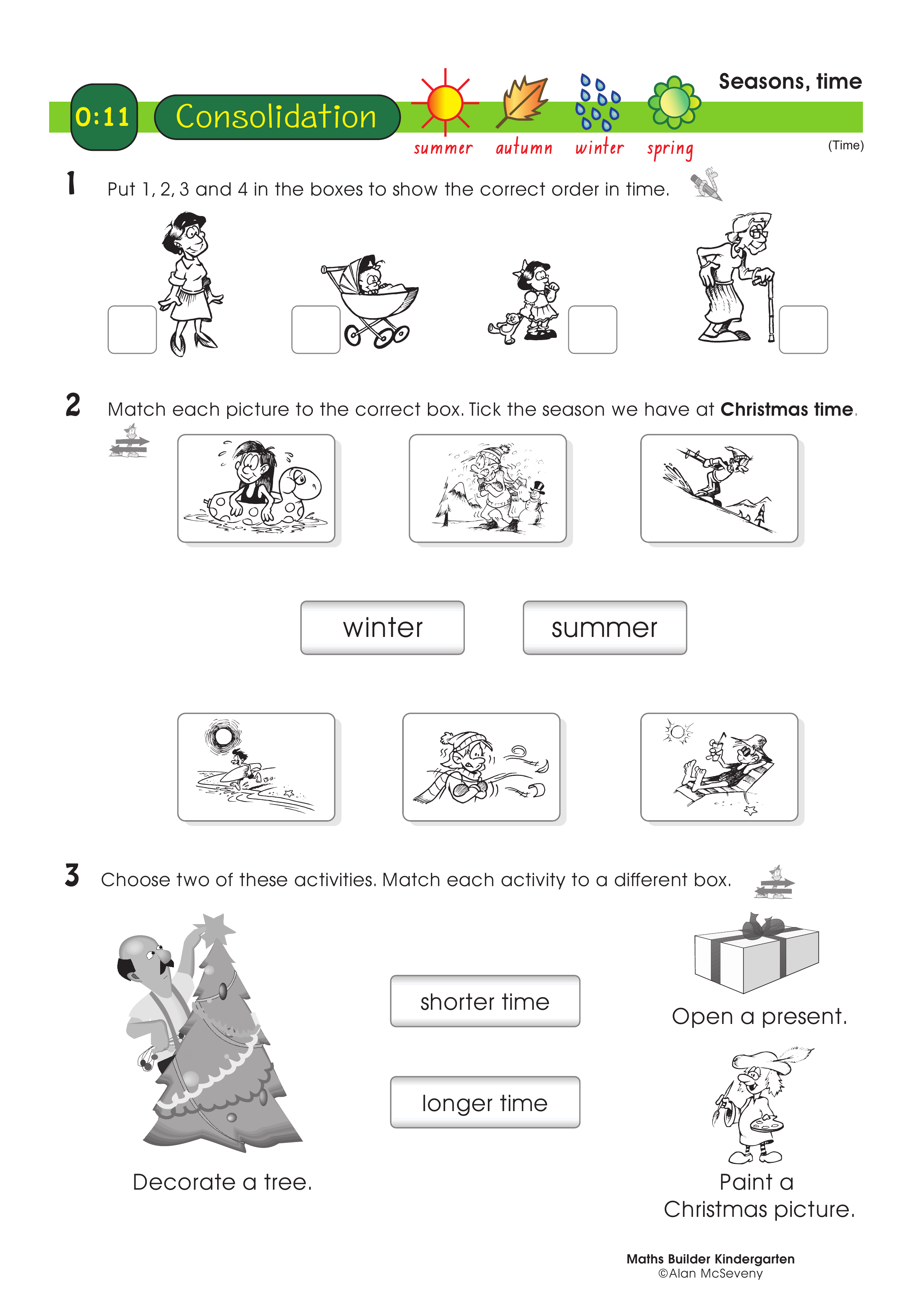 Seasons, time — worksheet preview