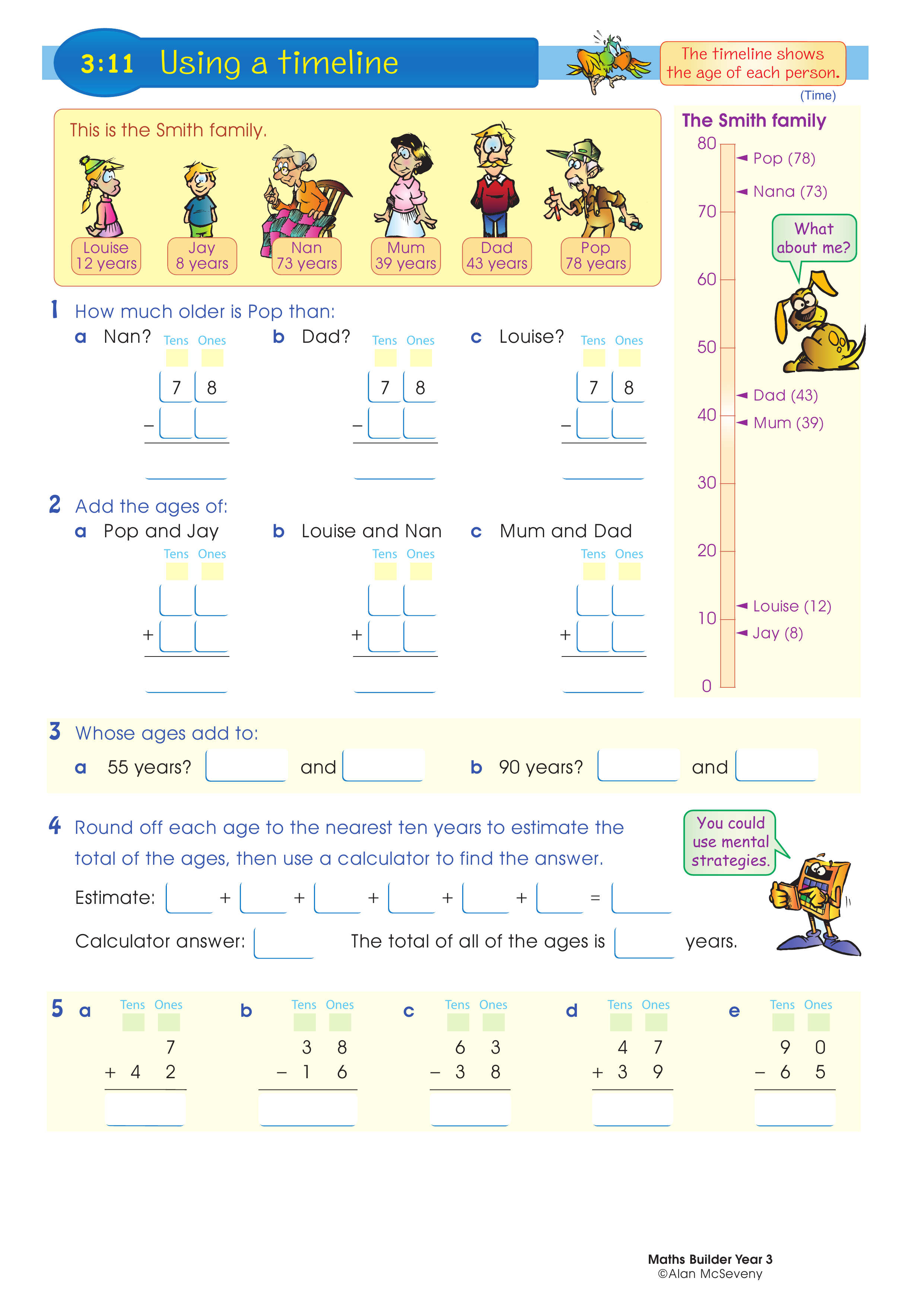 Using a timeline — worksheet preview