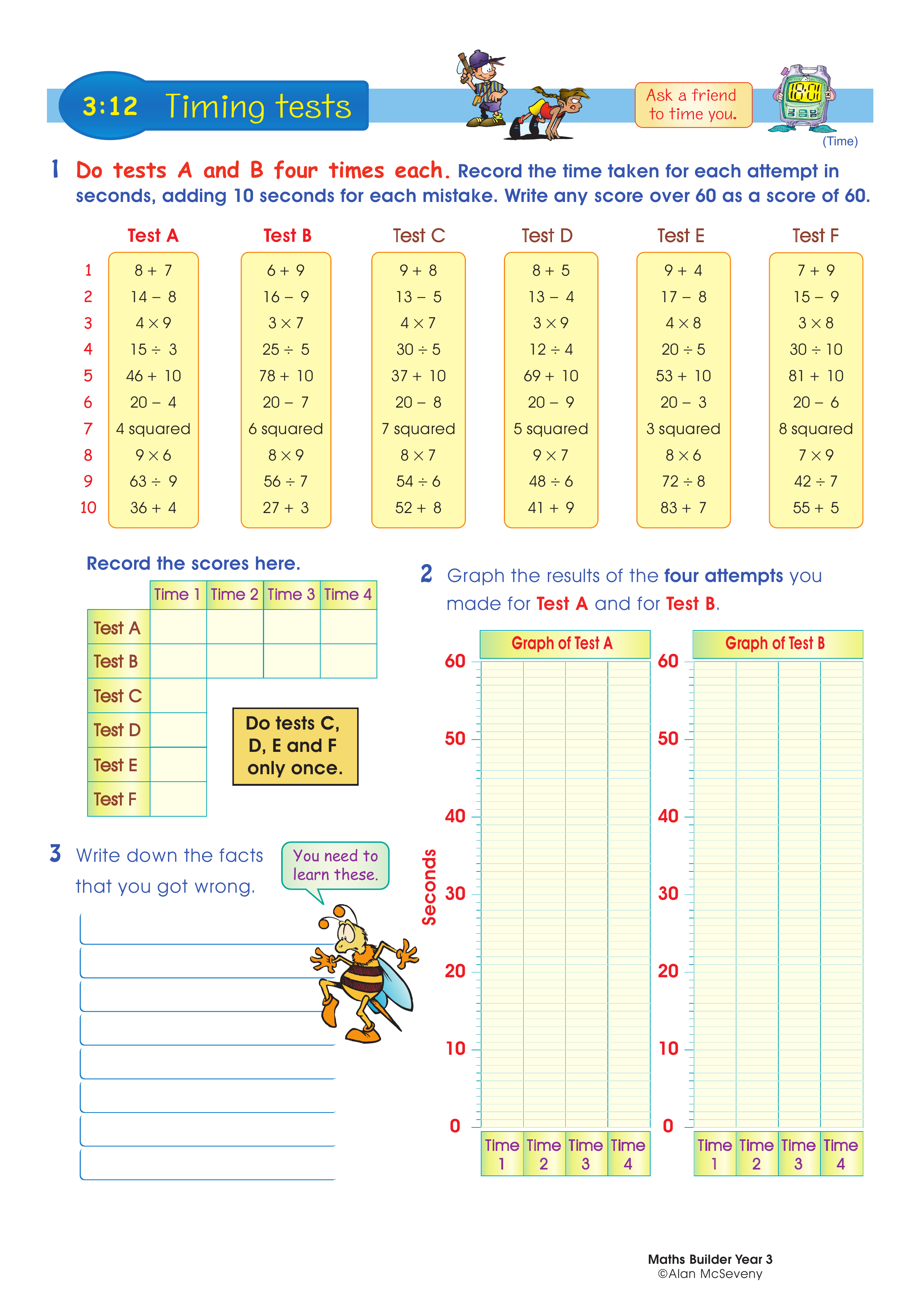 Timing tests — worksheet preview