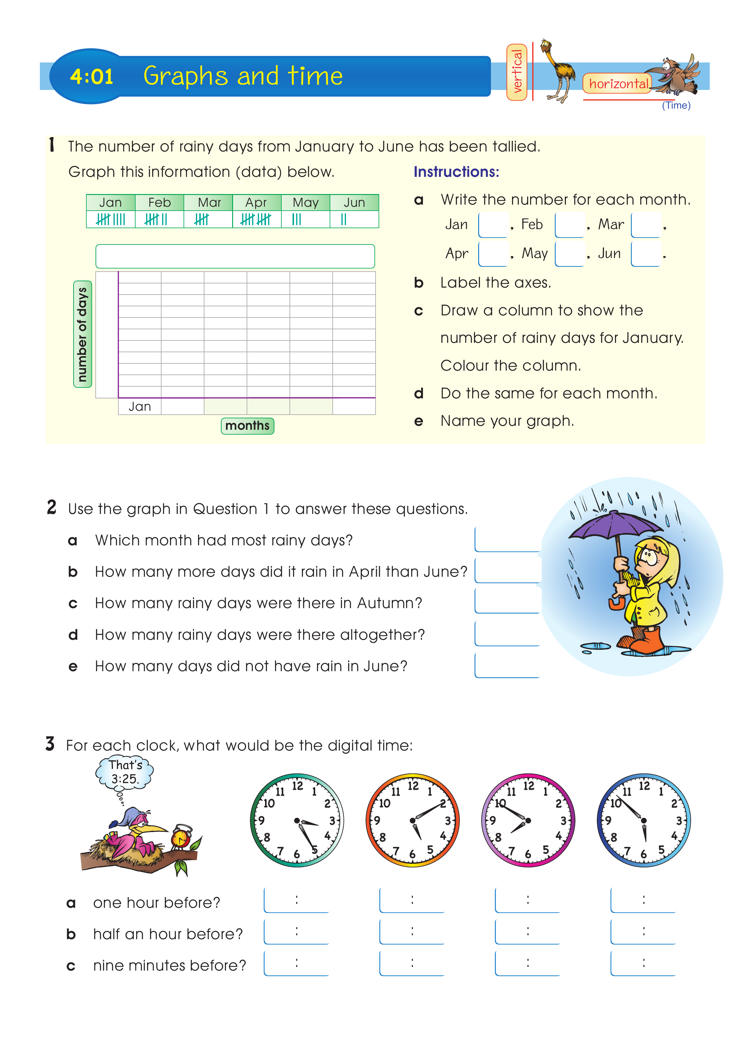 Graphs and time — worksheet preview