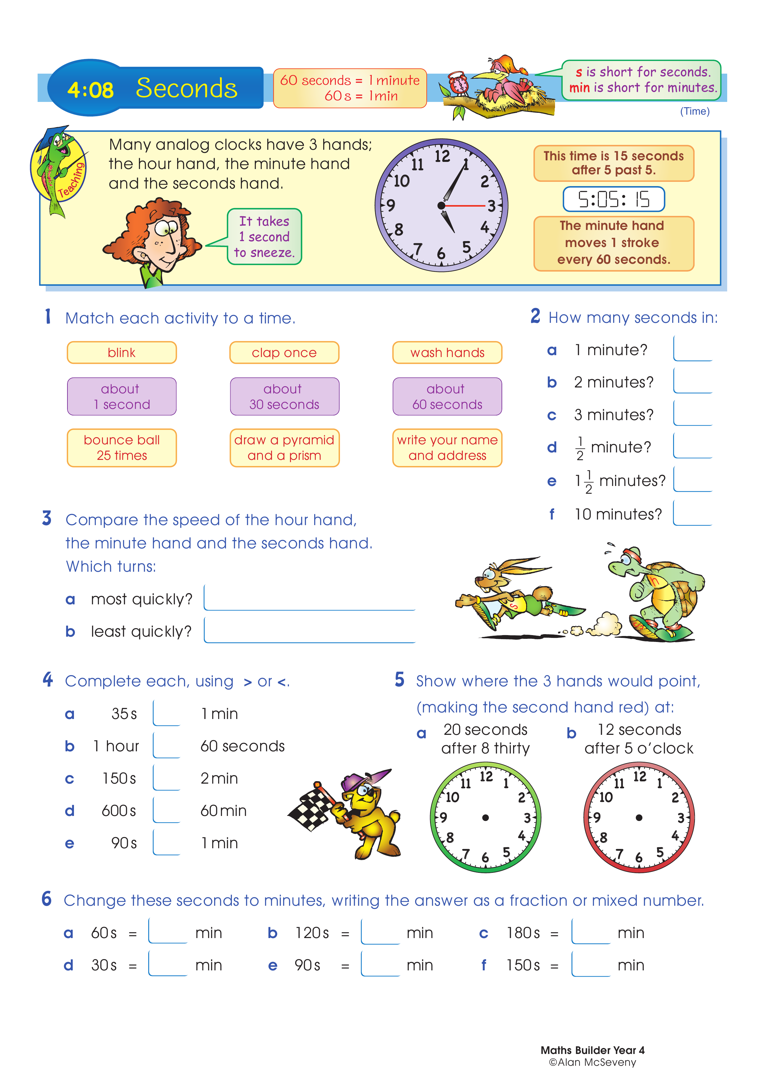 Seconds — worksheet preview