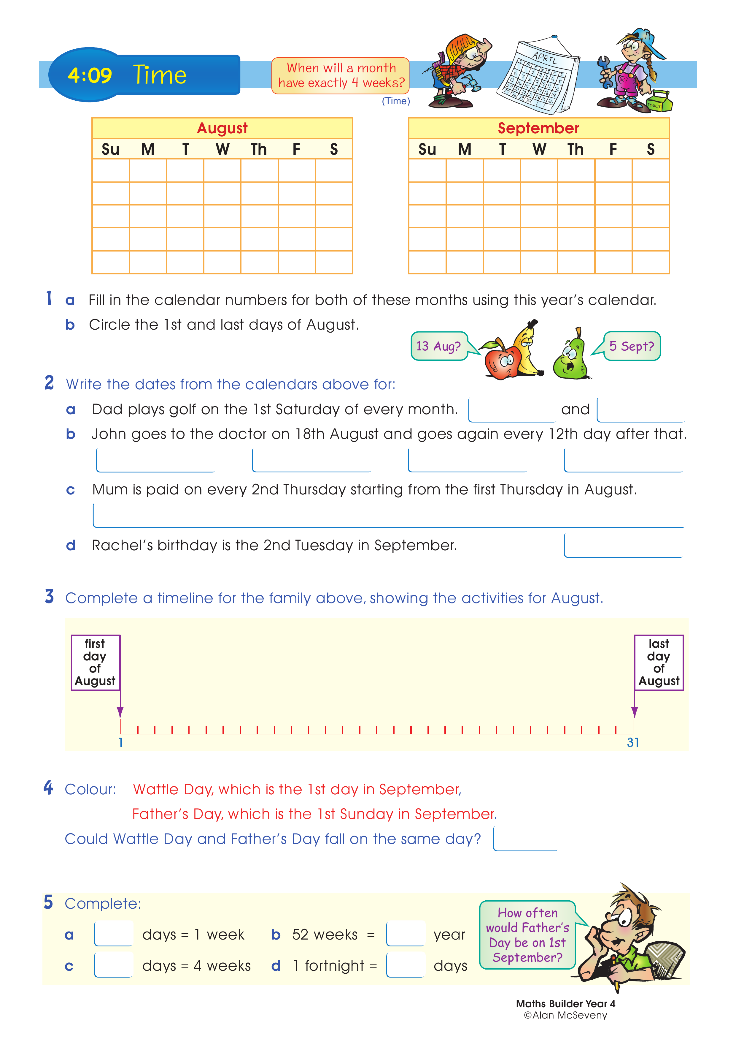 Time — worksheet preview