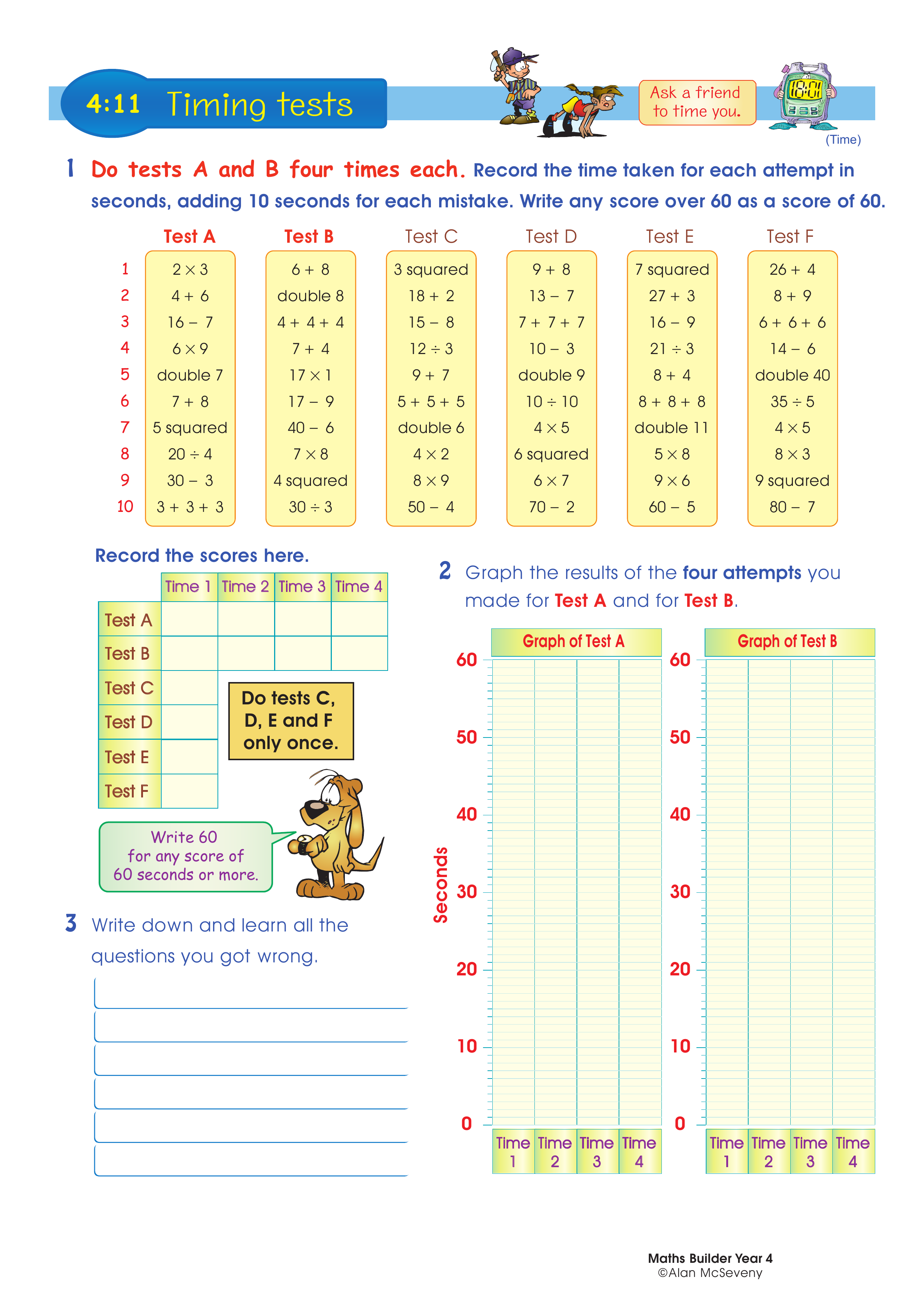 Timing tests — worksheet preview