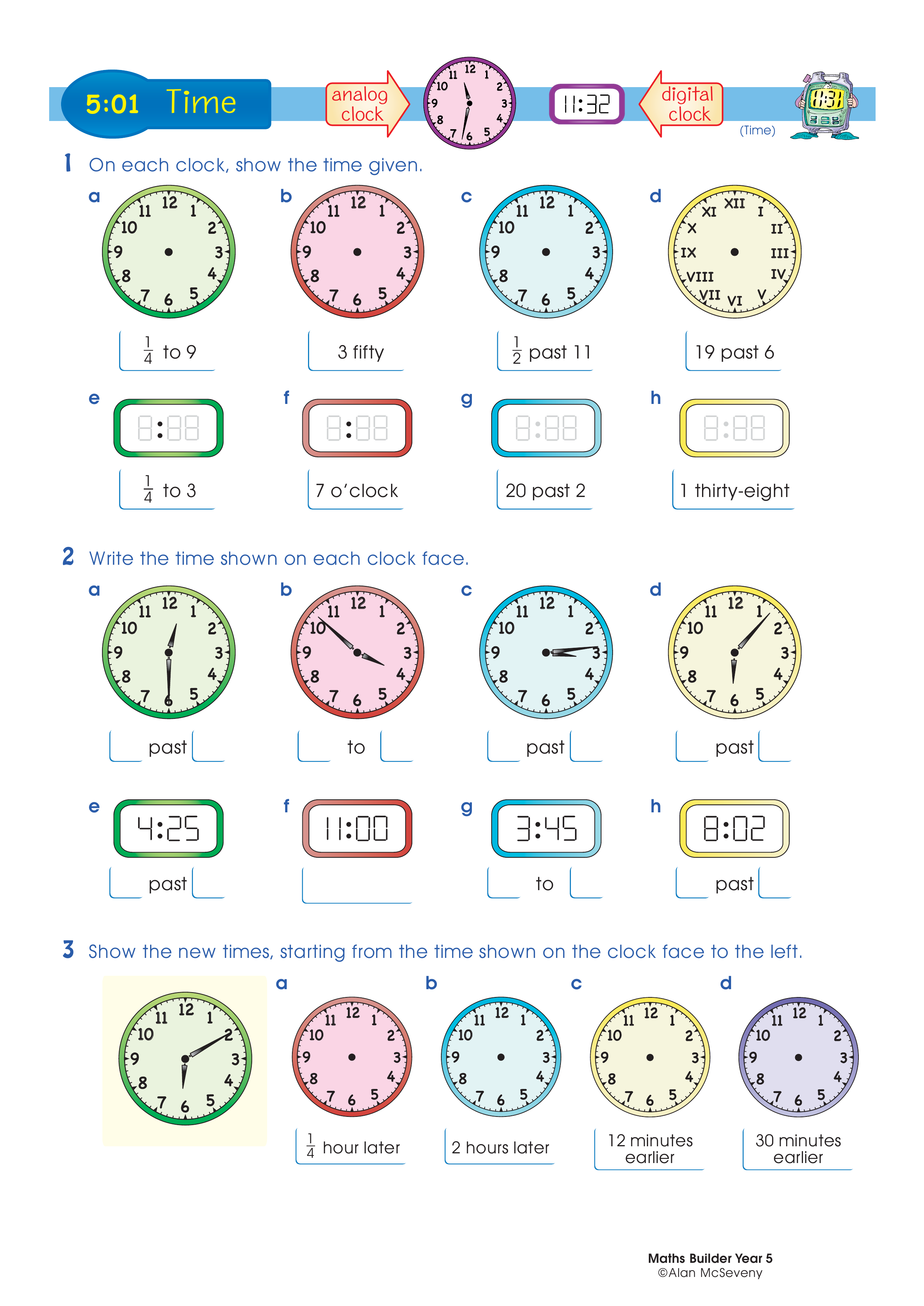Time — worksheet preview