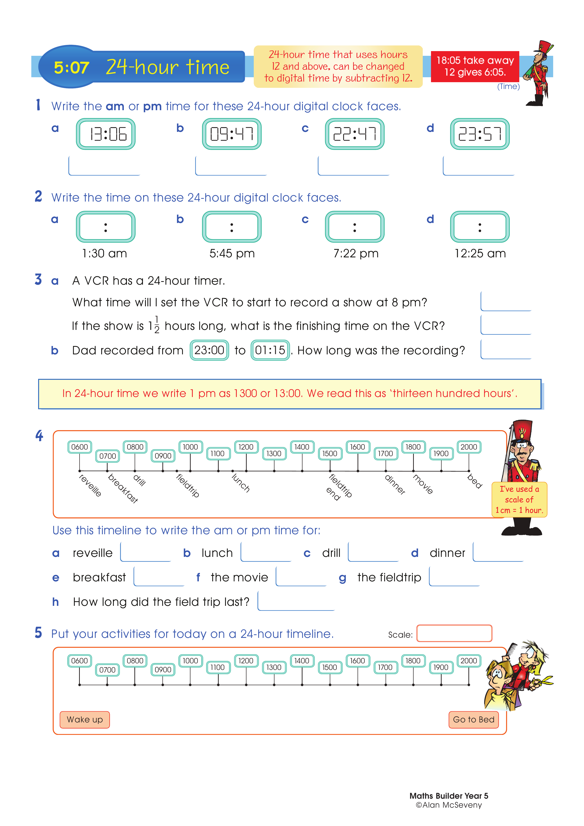 24-hour time — worksheet preview