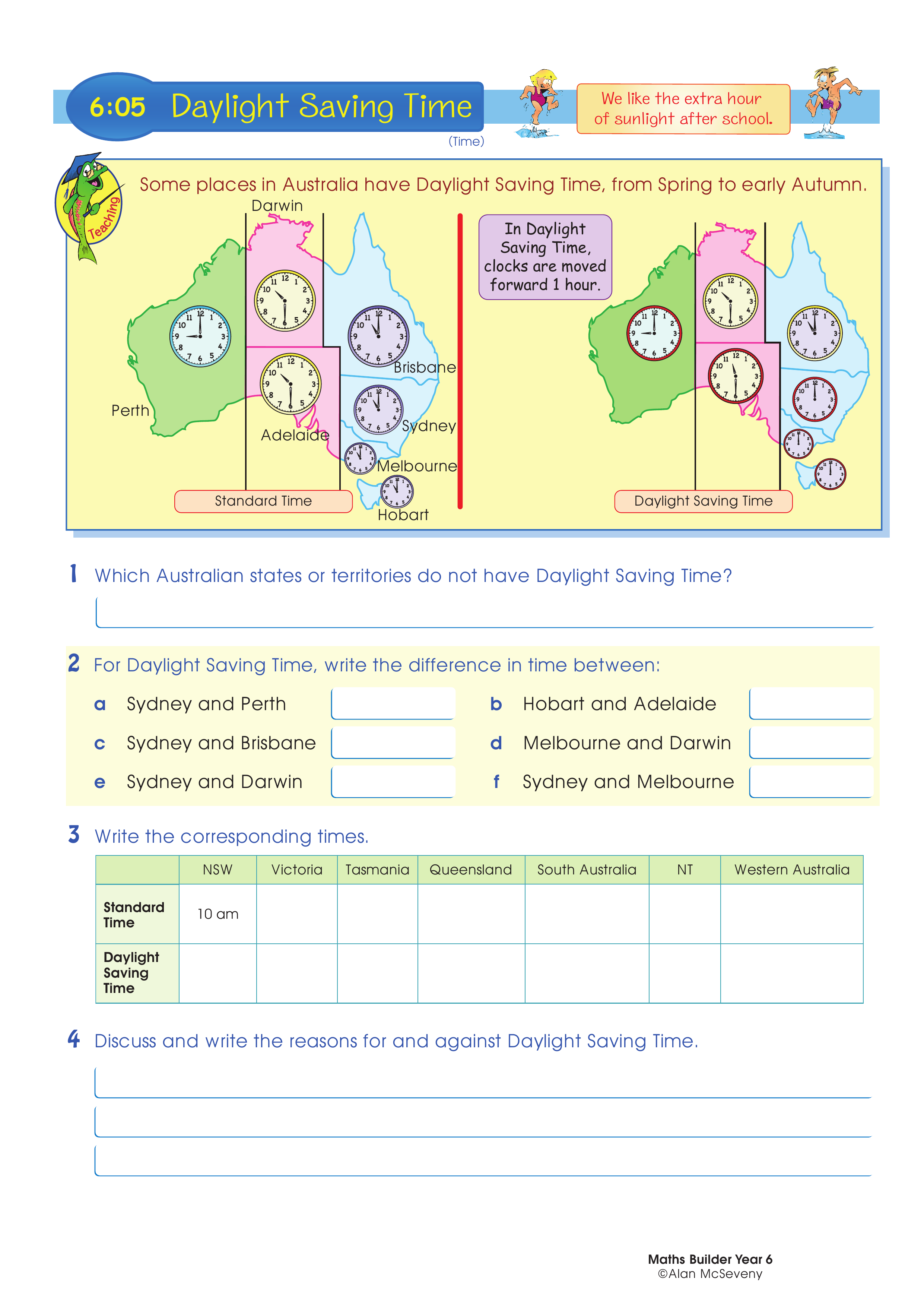 Daylight Saving Time — worksheet preview