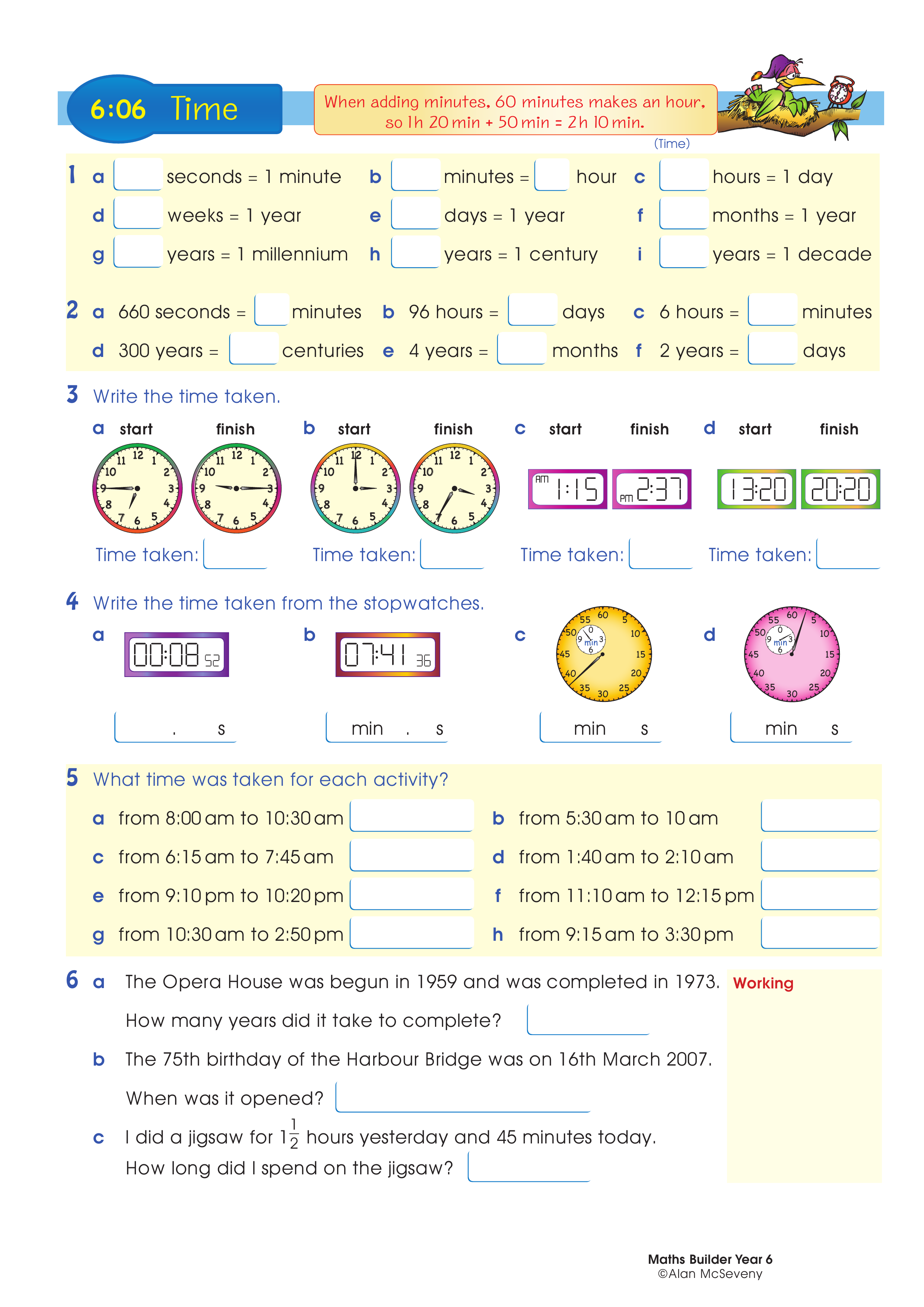 Time — worksheet preview