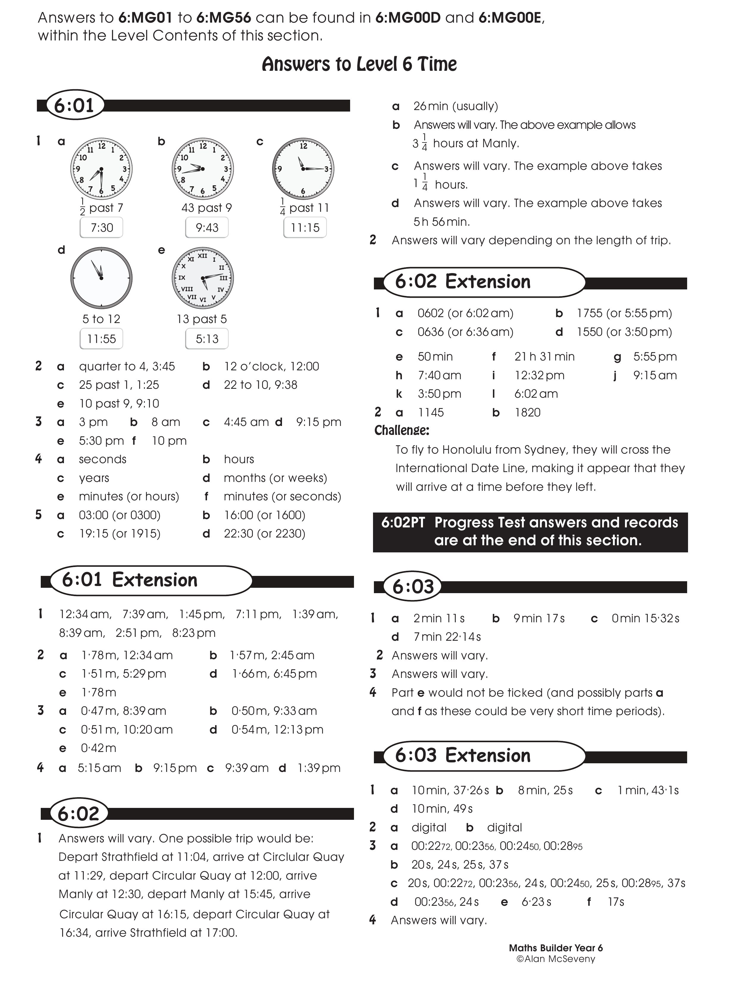 Answers — worksheet preview