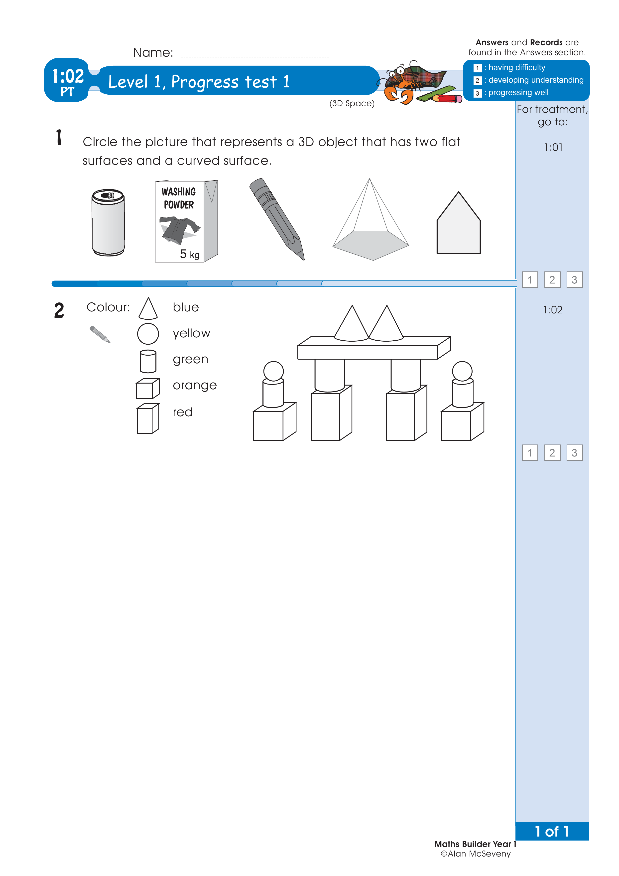 Progress test — worksheet preview