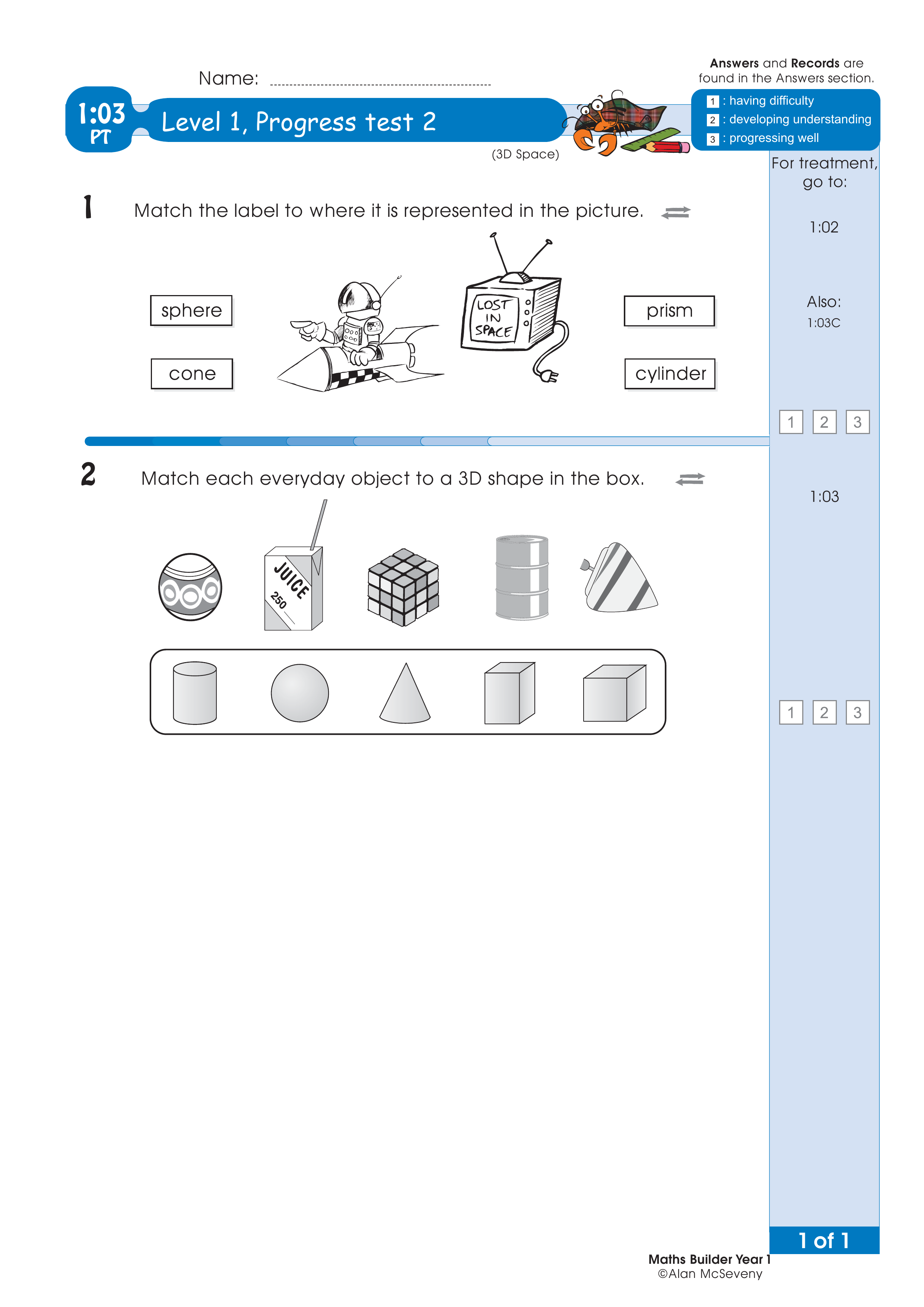 Progress test — worksheet preview