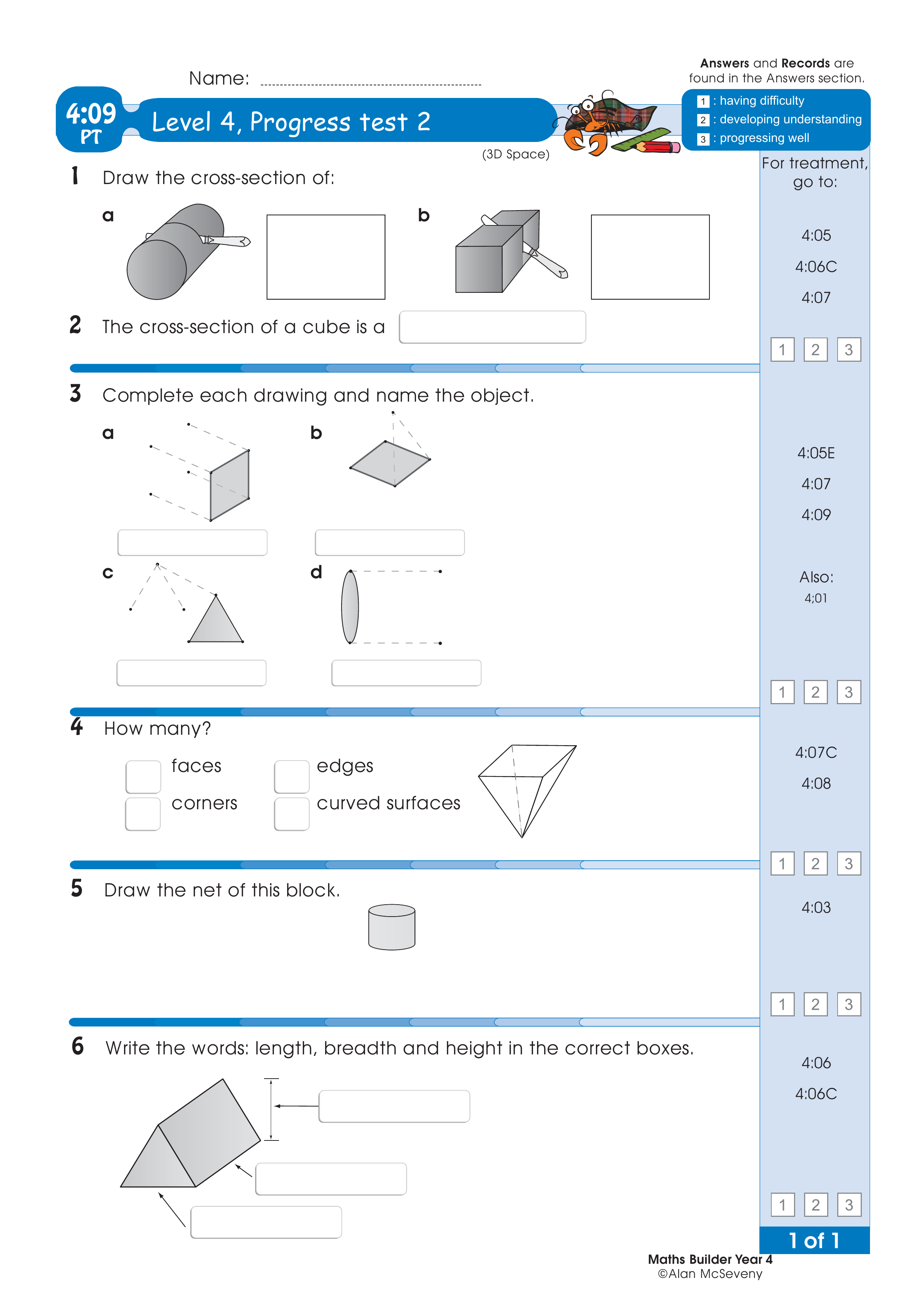 Progress test — worksheet preview