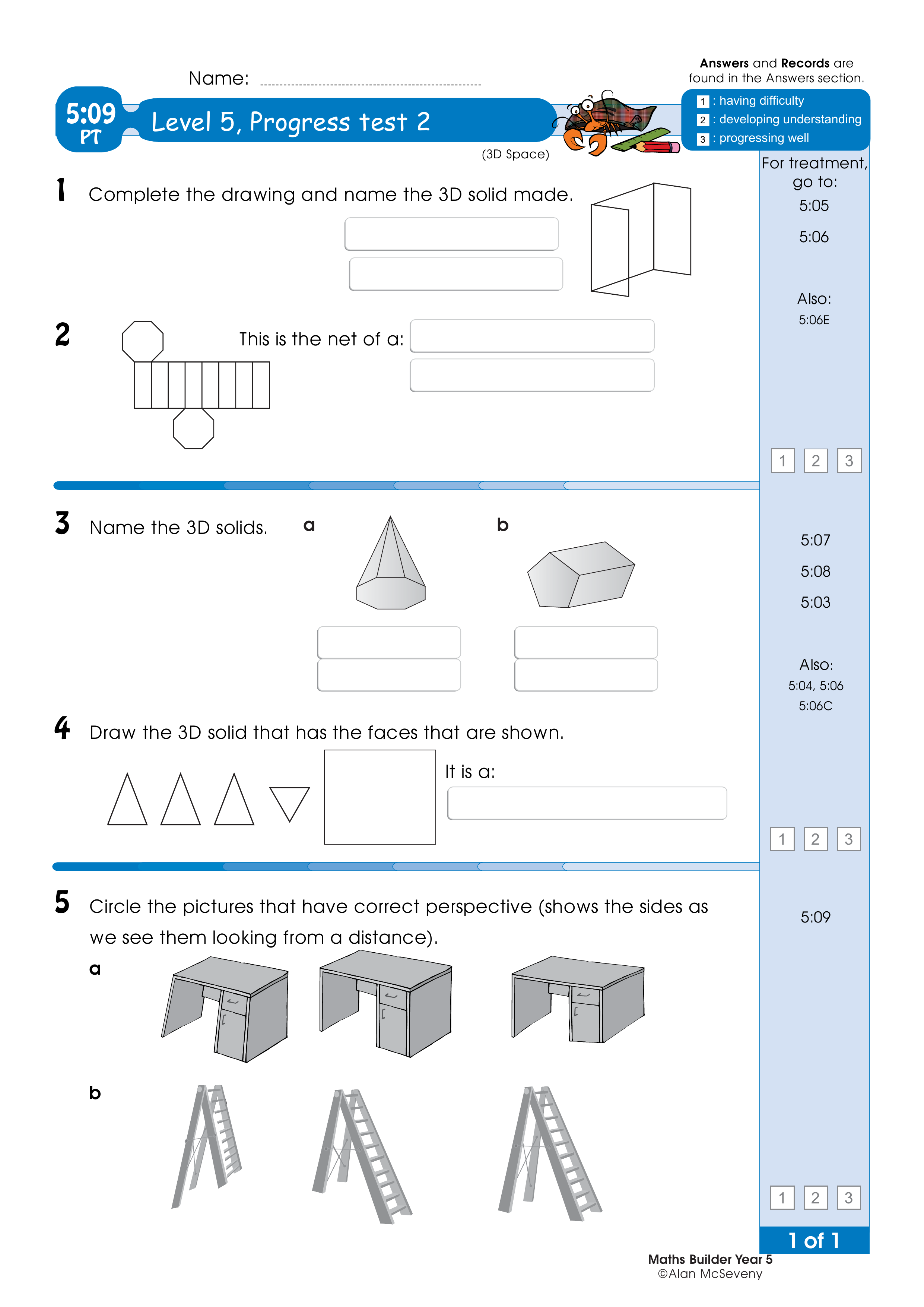 Progress test — worksheet preview