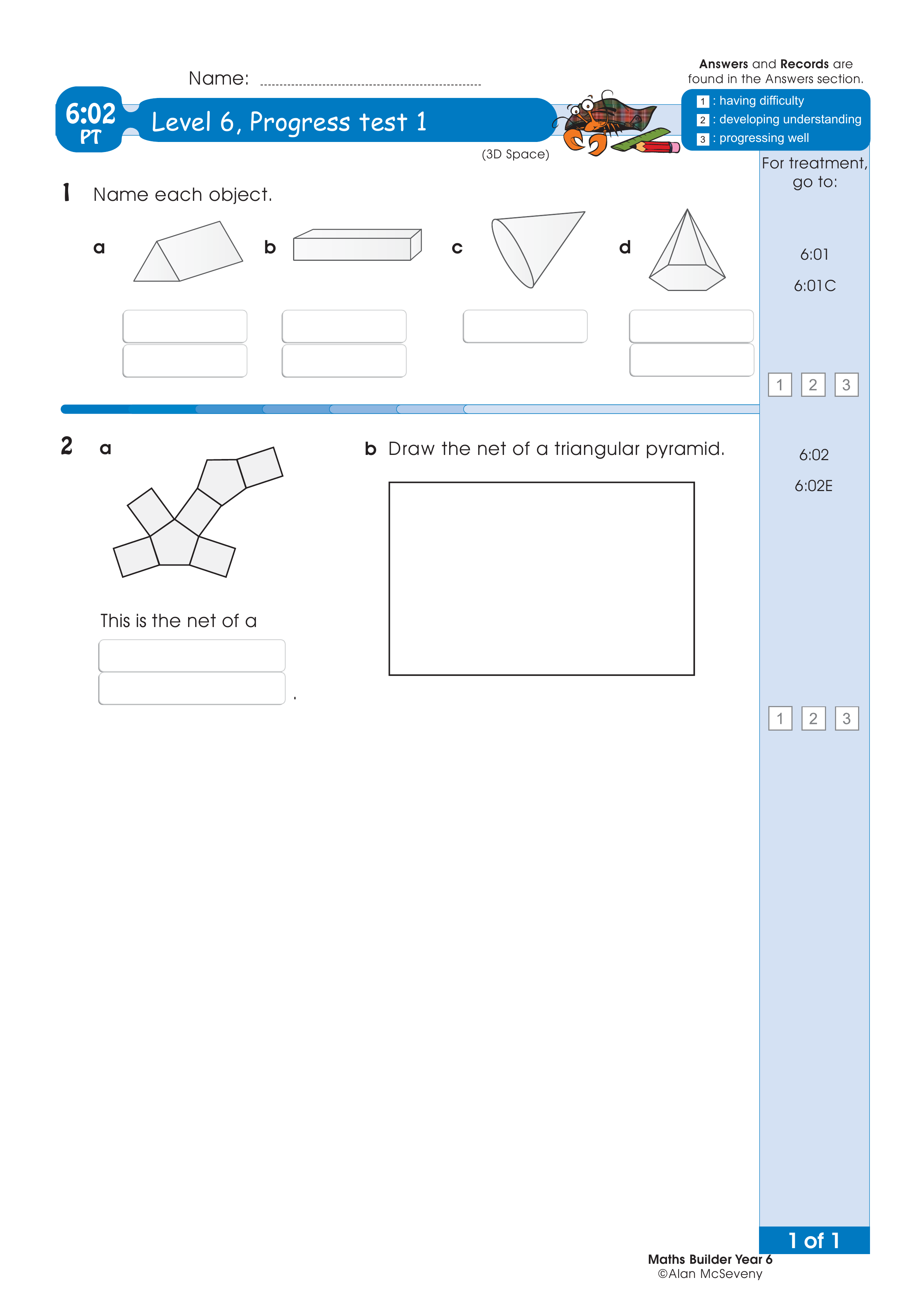 Progress test — worksheet preview
