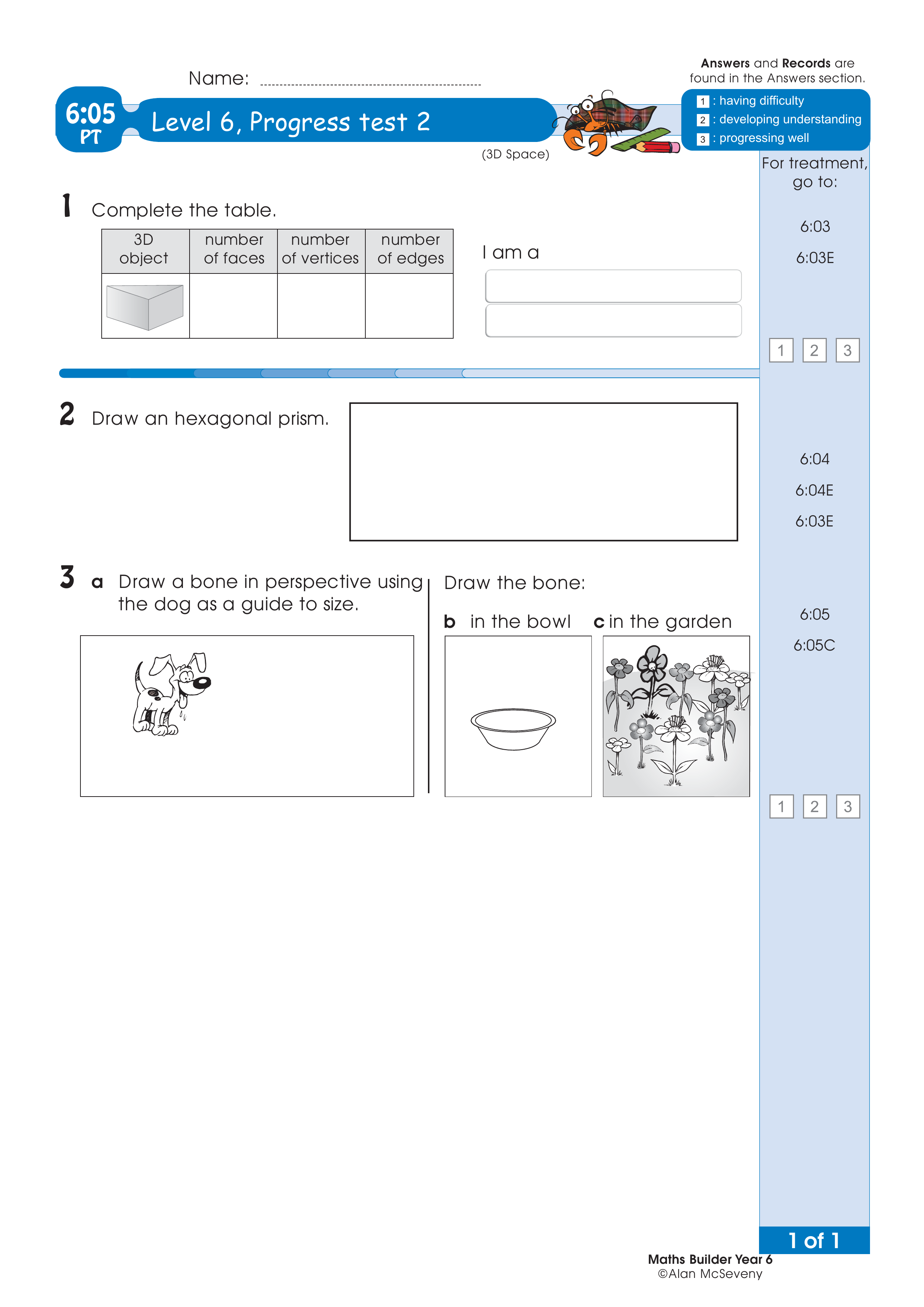 Progress test — worksheet preview