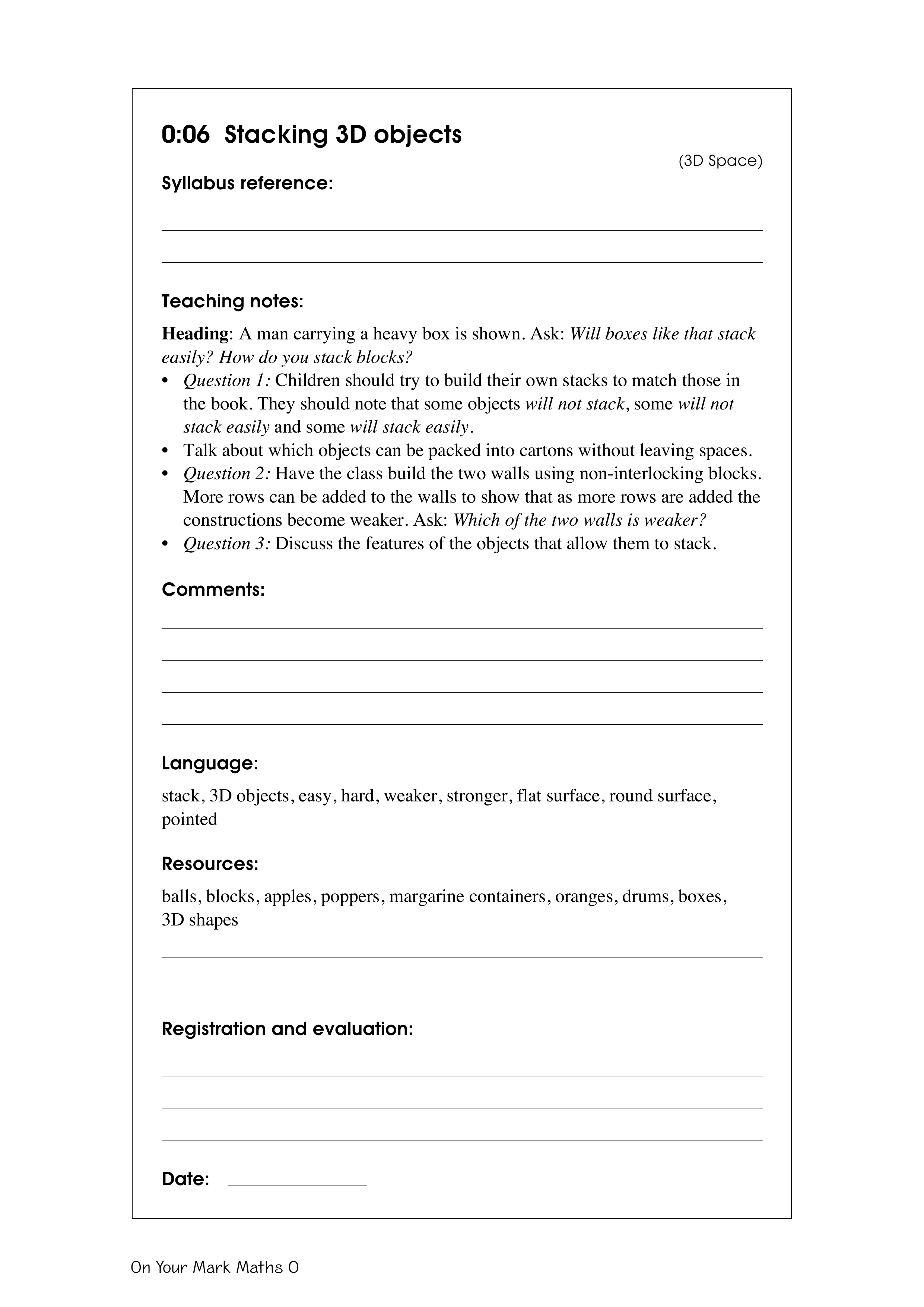 Stacking 3D objects — worksheet preview