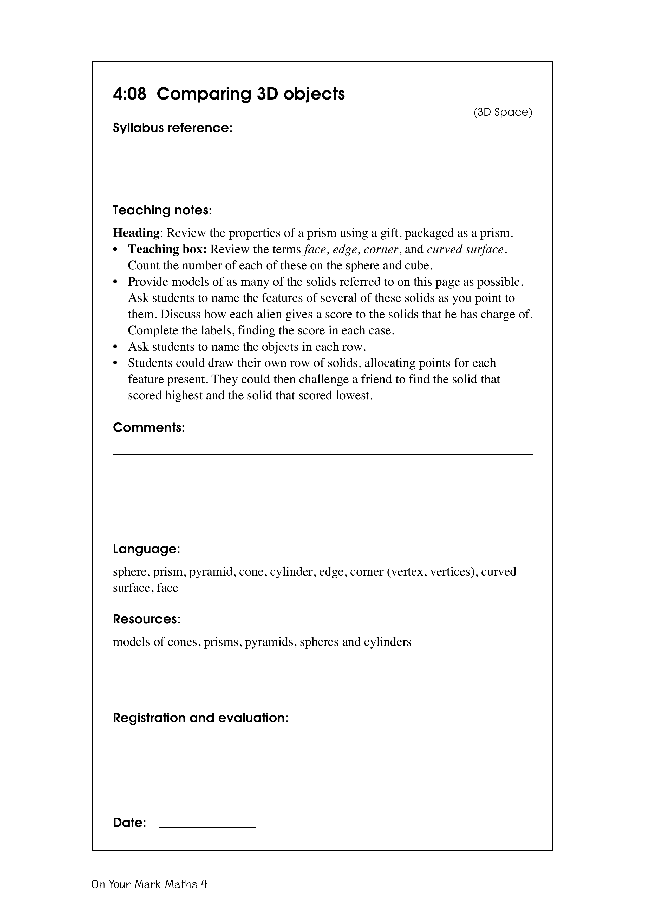 Comparing 3D objects — worksheet preview
