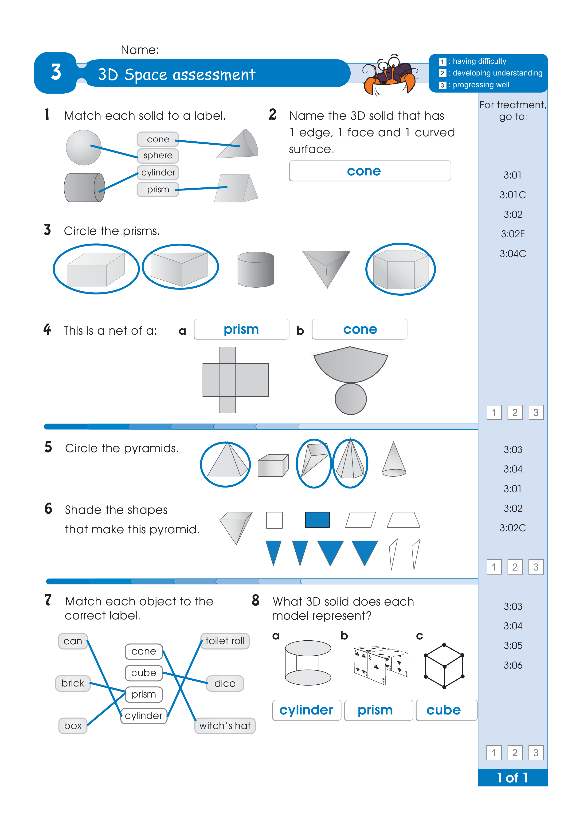 Assessment test answers — worksheet preview
