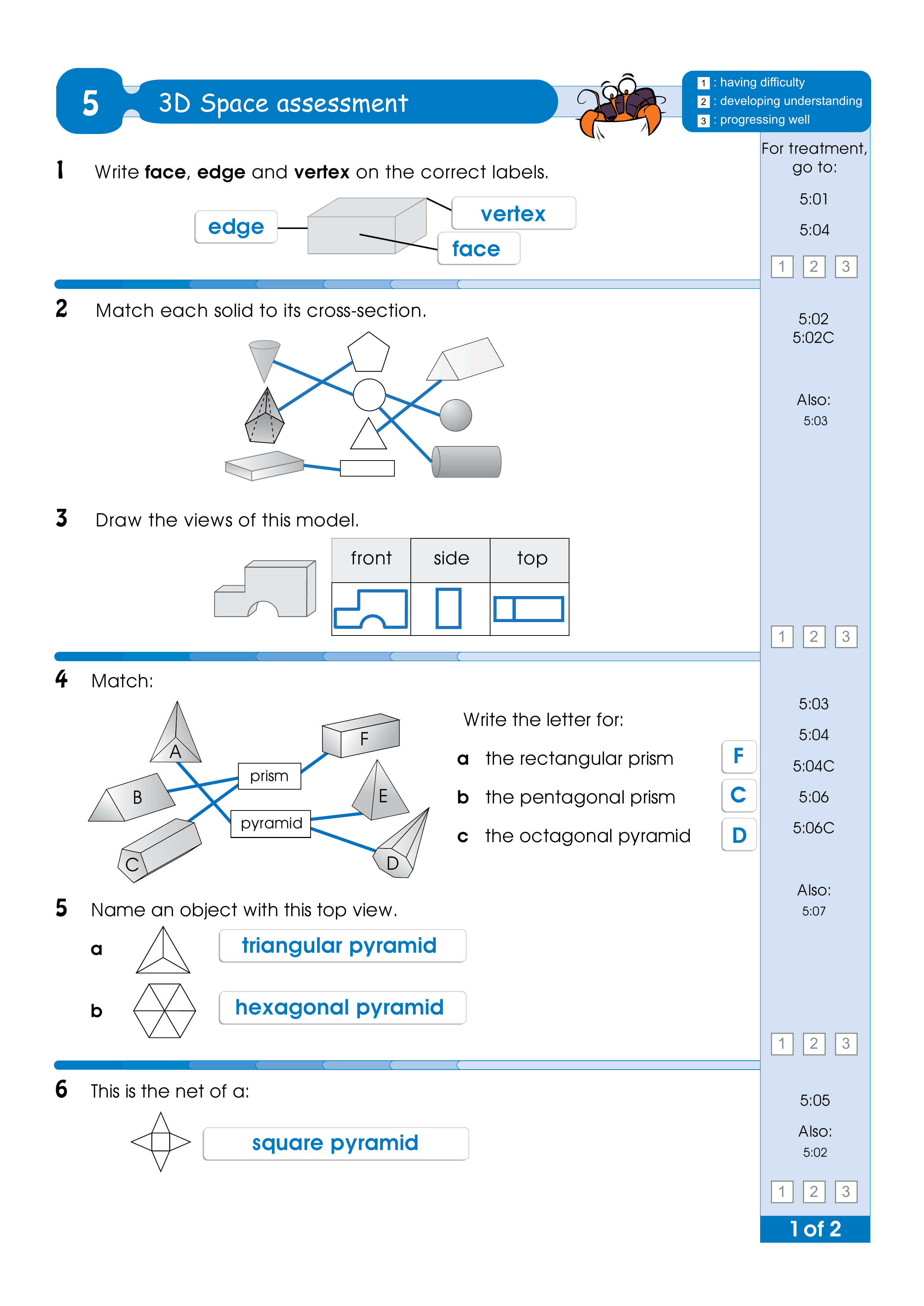 Assessment test answers — worksheet preview