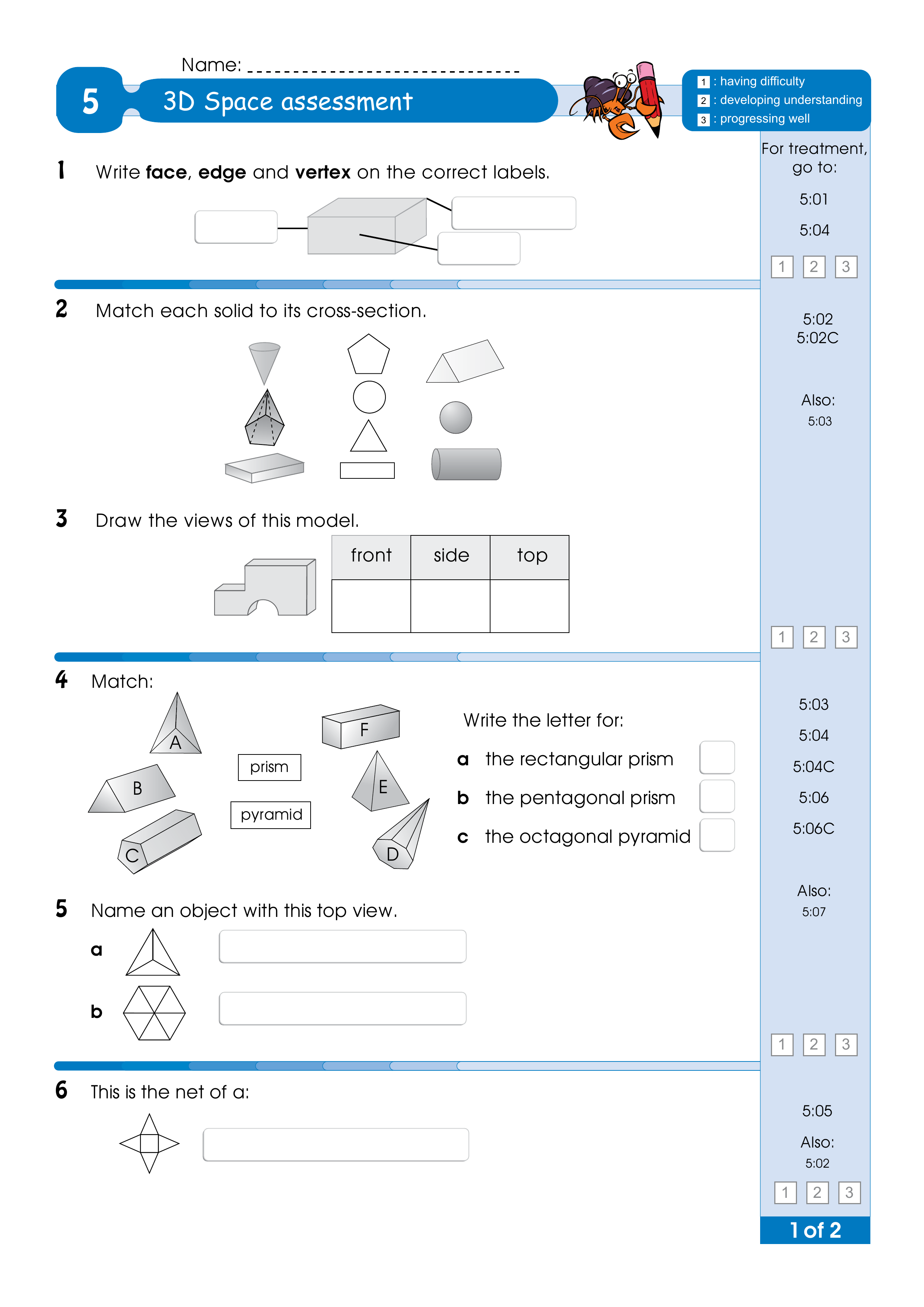 Assessment for the whole of Level 5 — worksheet preview