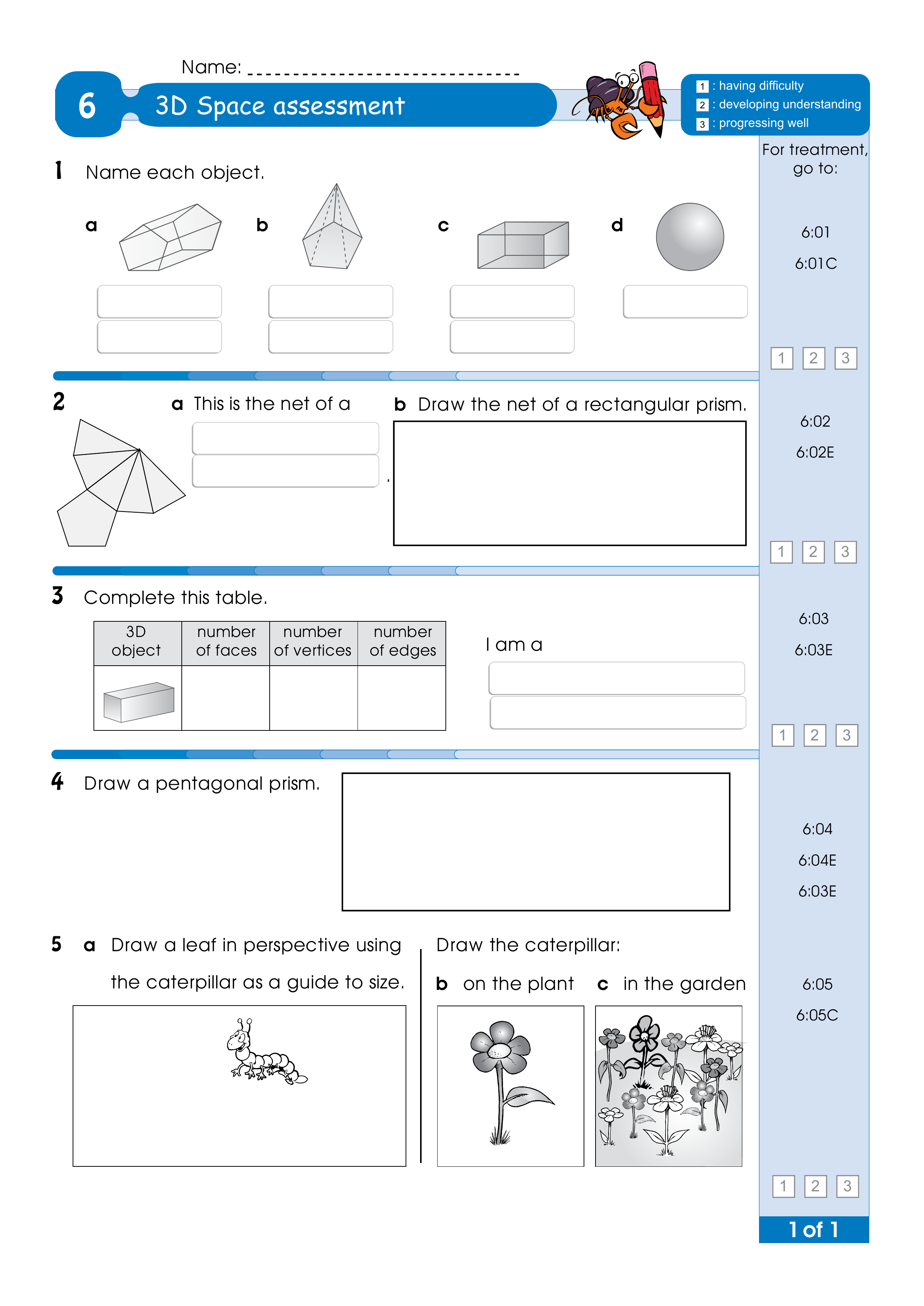 Assessment for the whole of Level 6 — worksheet preview