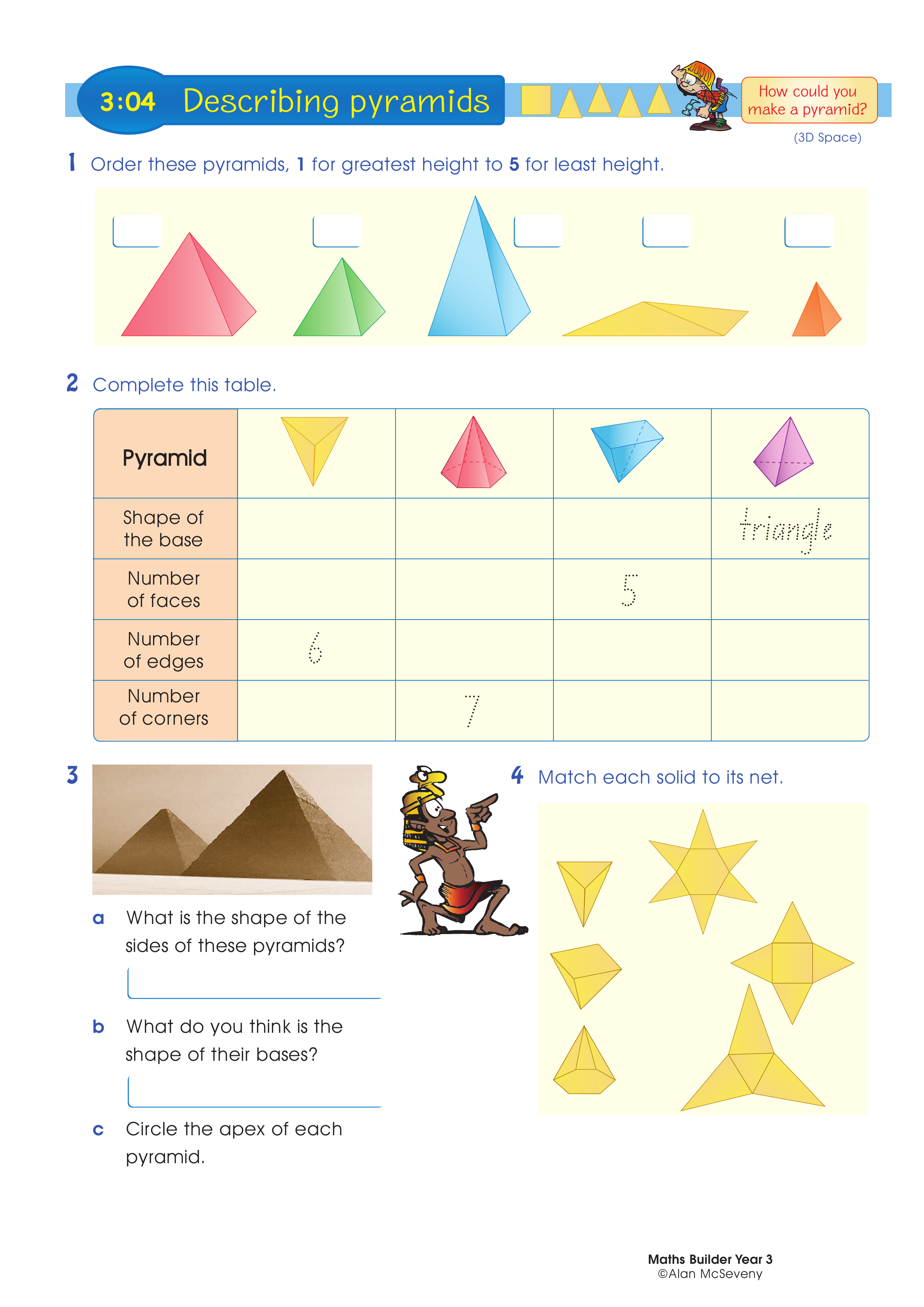 Describing pyramids — worksheet preview