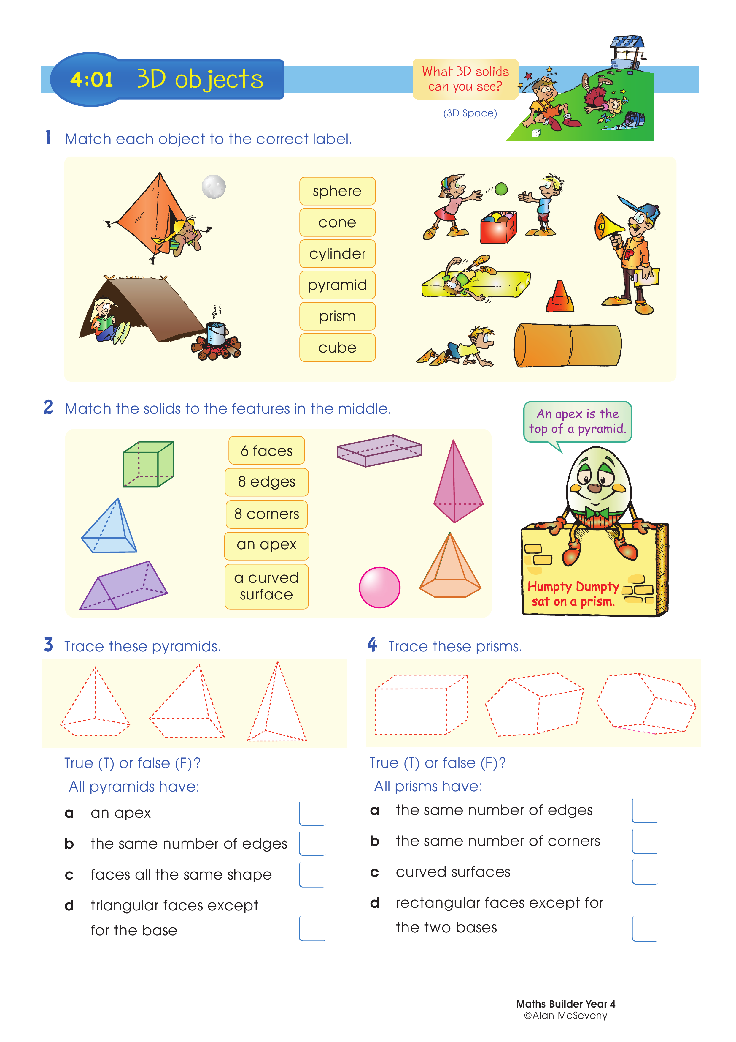 3D objects — worksheet preview