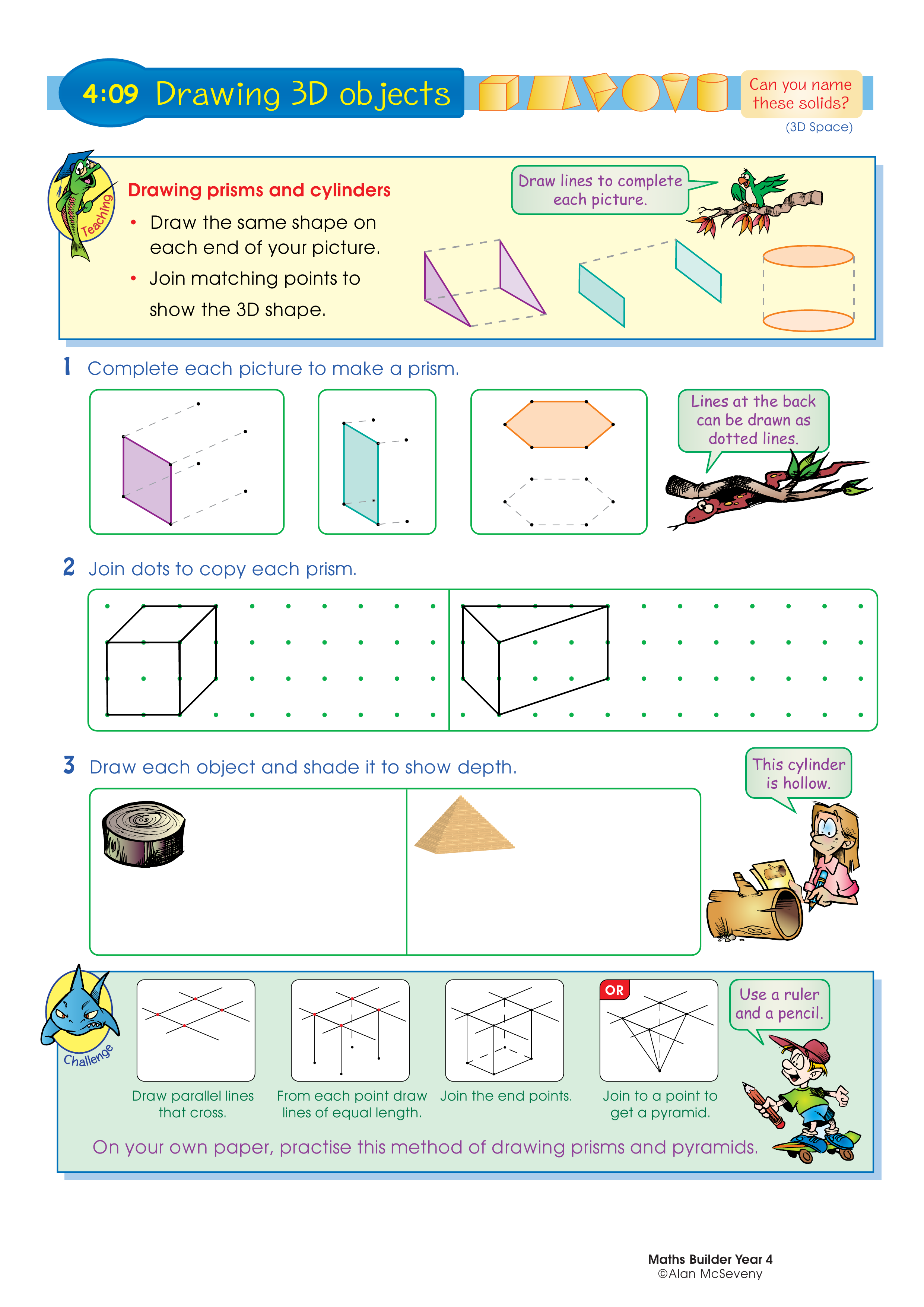 Drawing 3D objects — worksheet preview