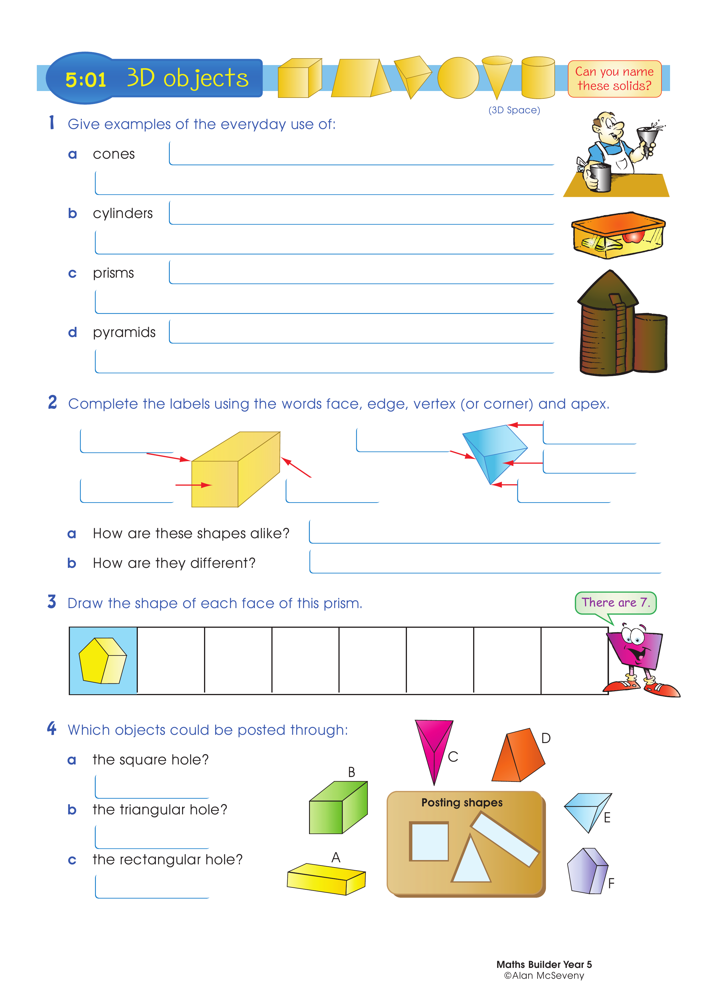 3D objects — worksheet preview
