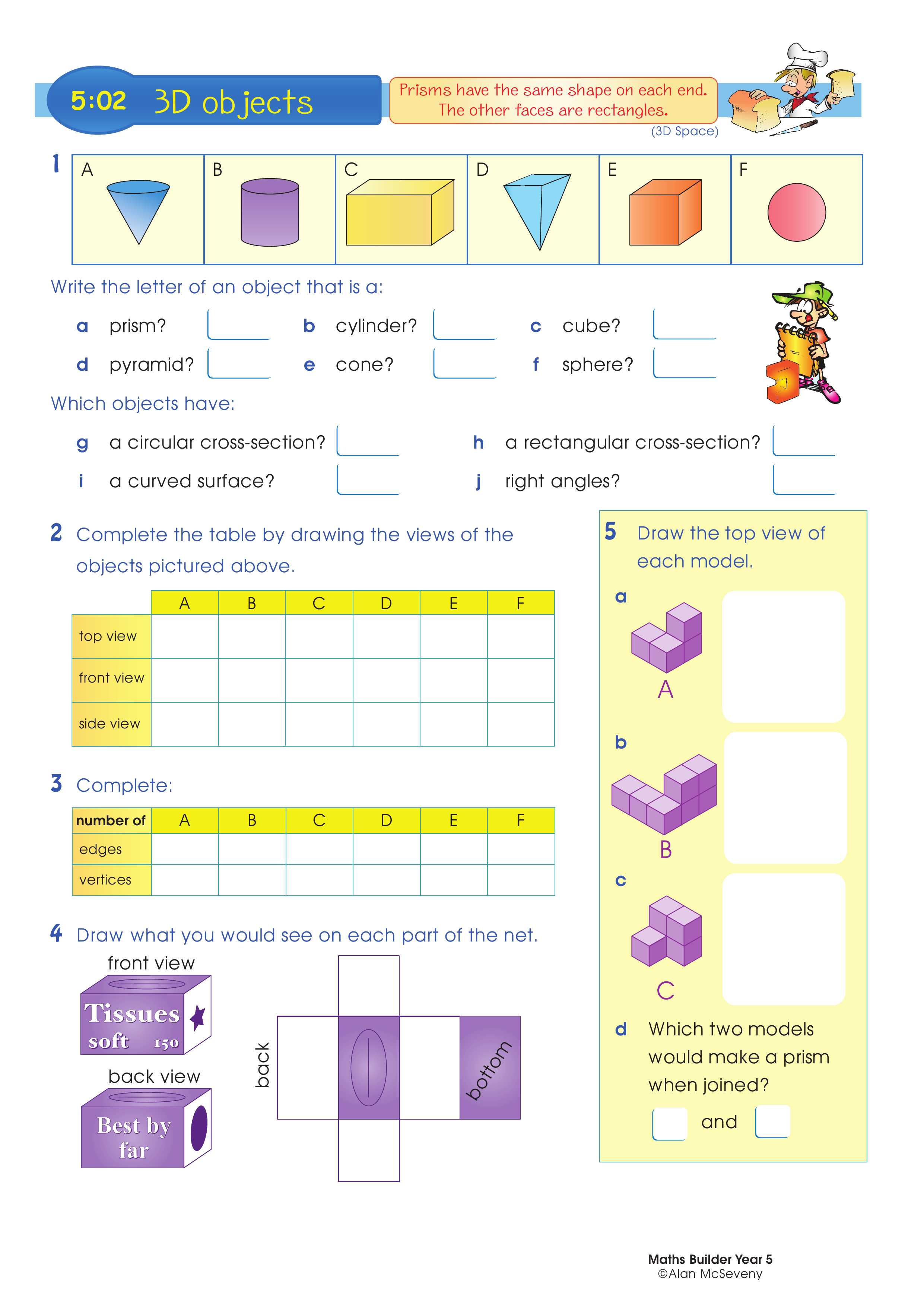 3D objects — worksheet preview