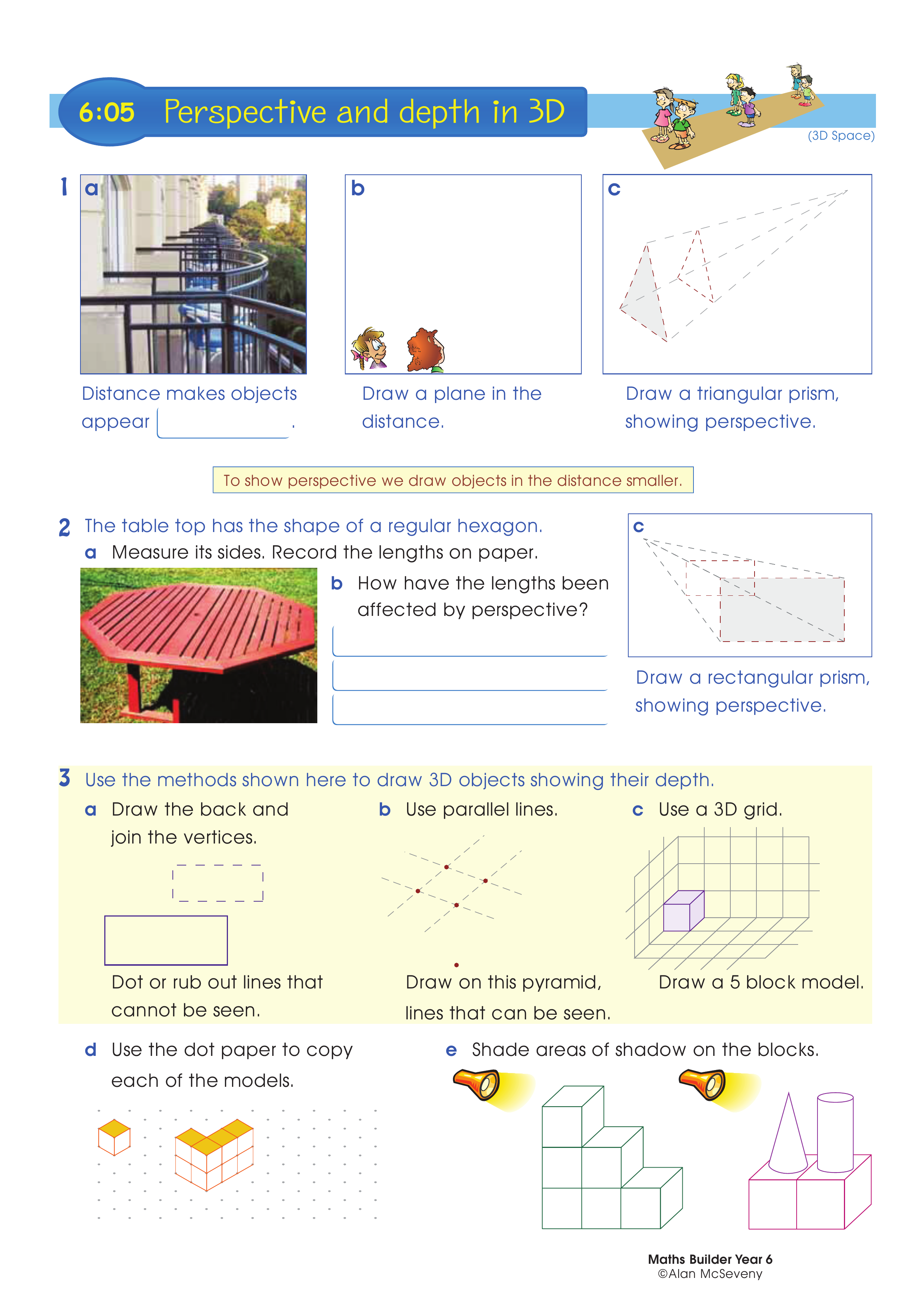 Perspective and depth in 3D — worksheet preview