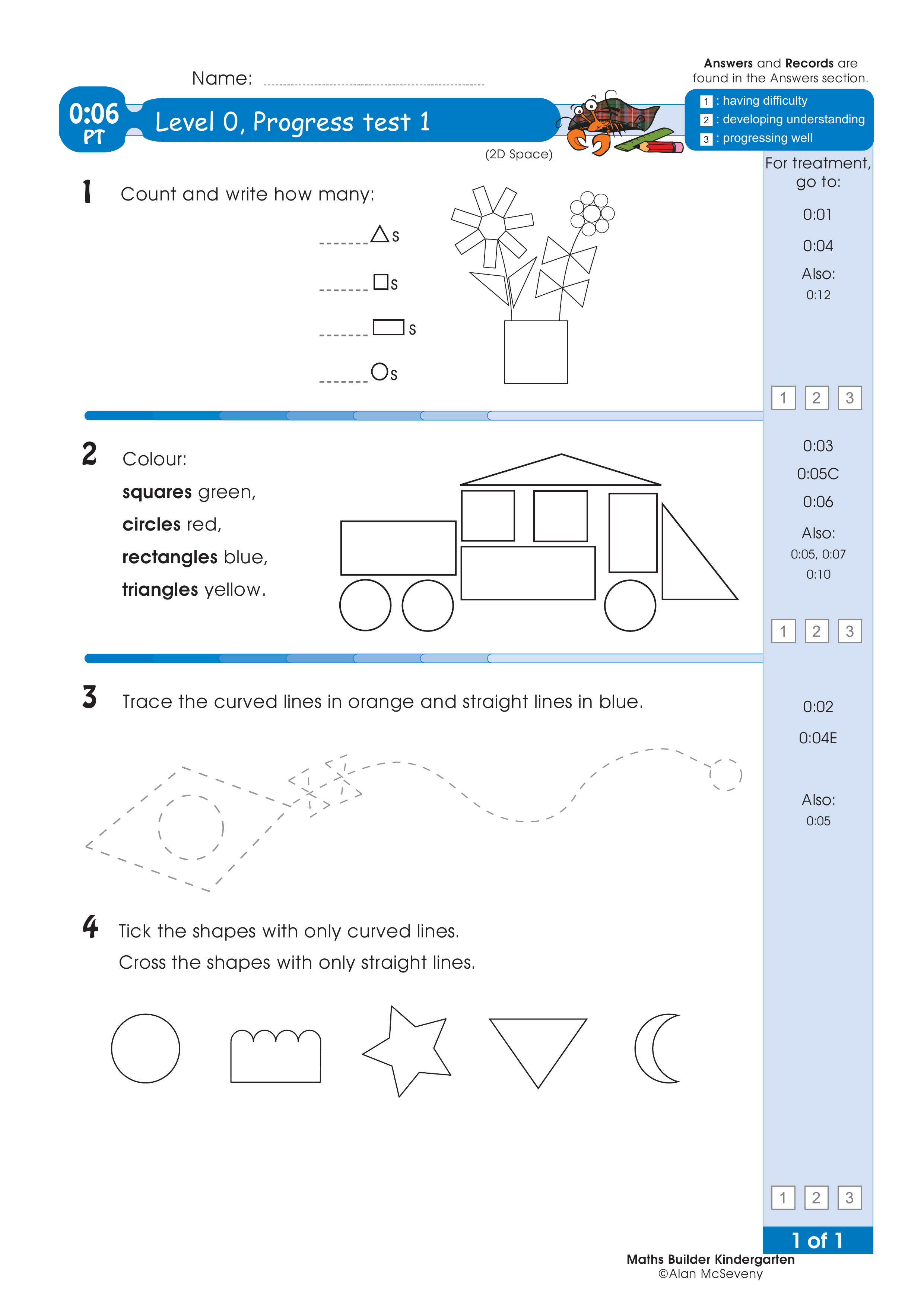 Progress test — worksheet preview