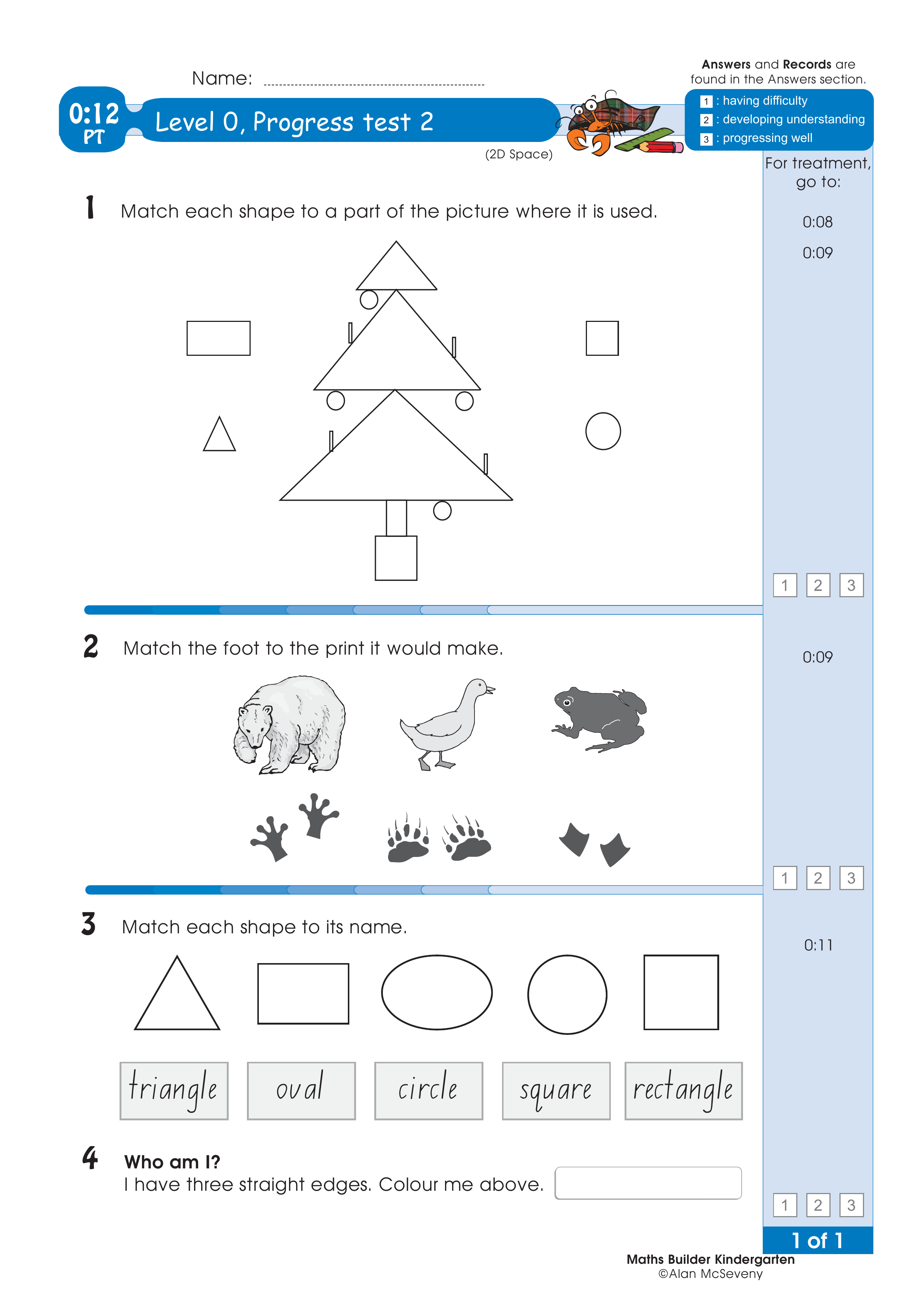 Progress test — worksheet preview