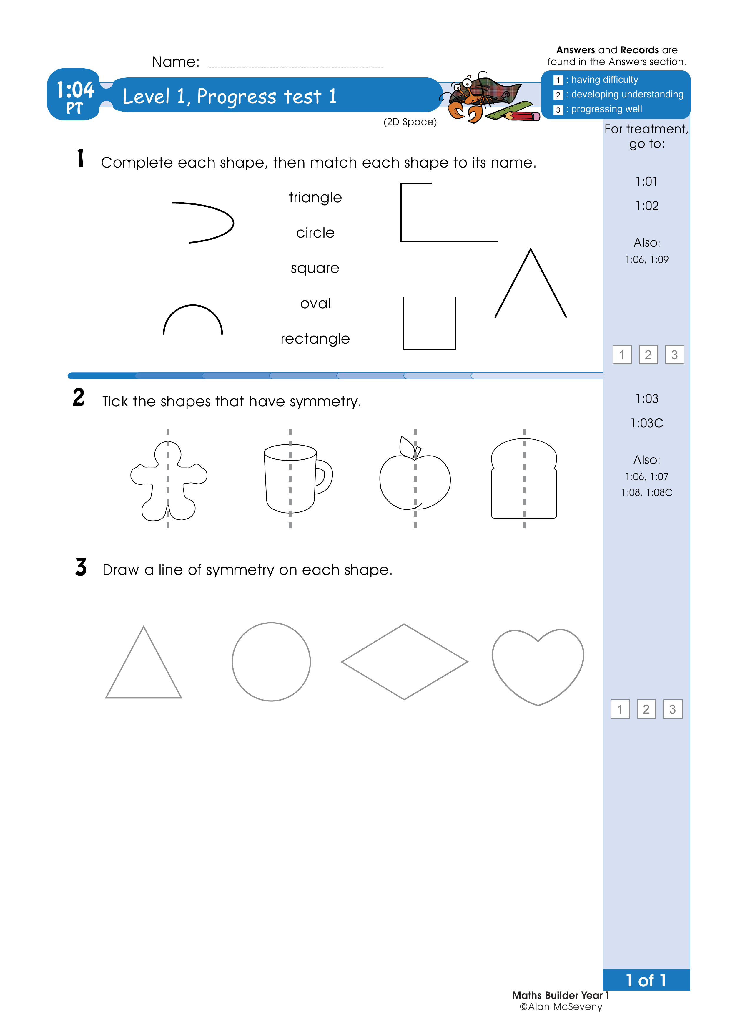 Progress test — worksheet preview