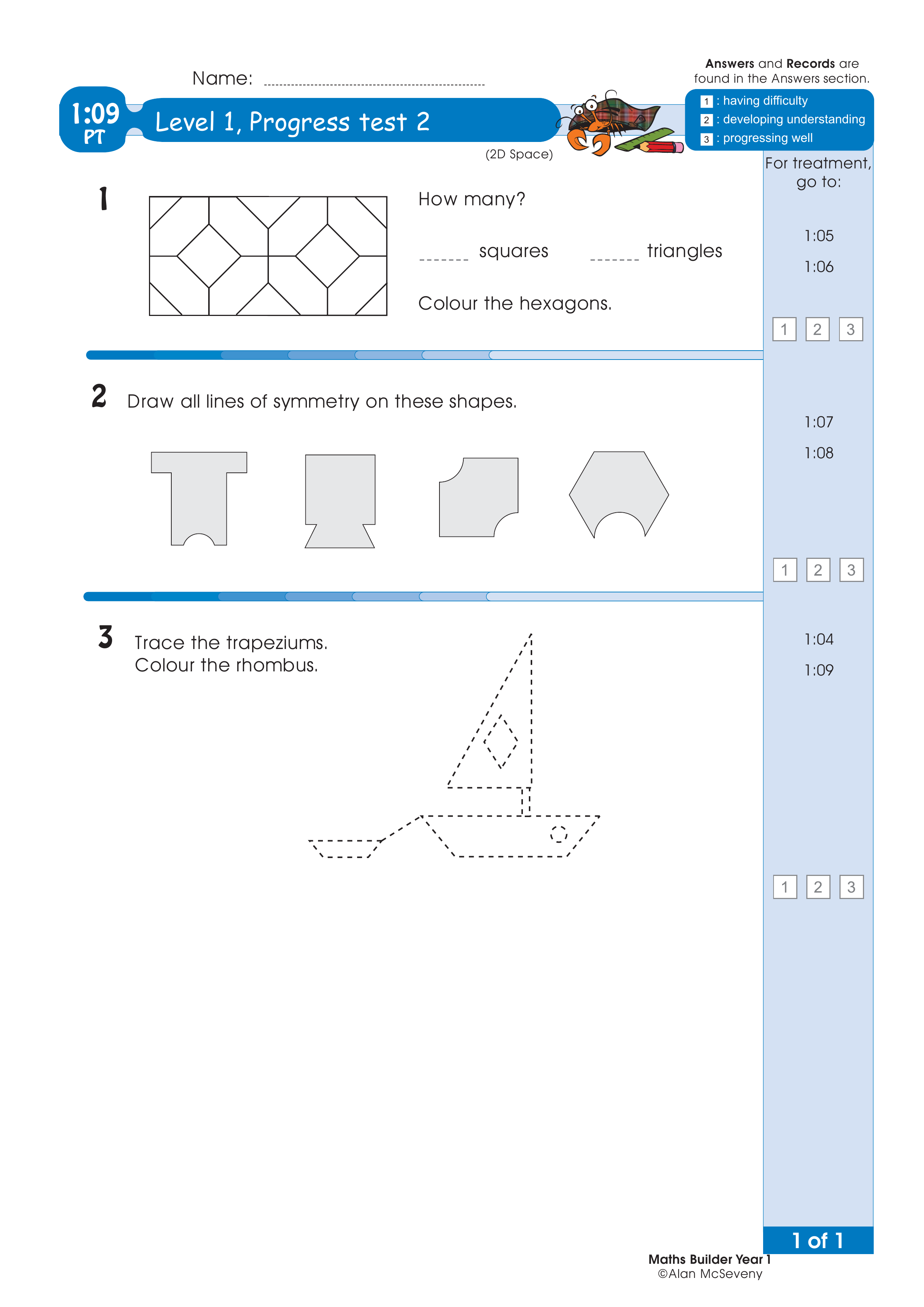Progress test — worksheet preview