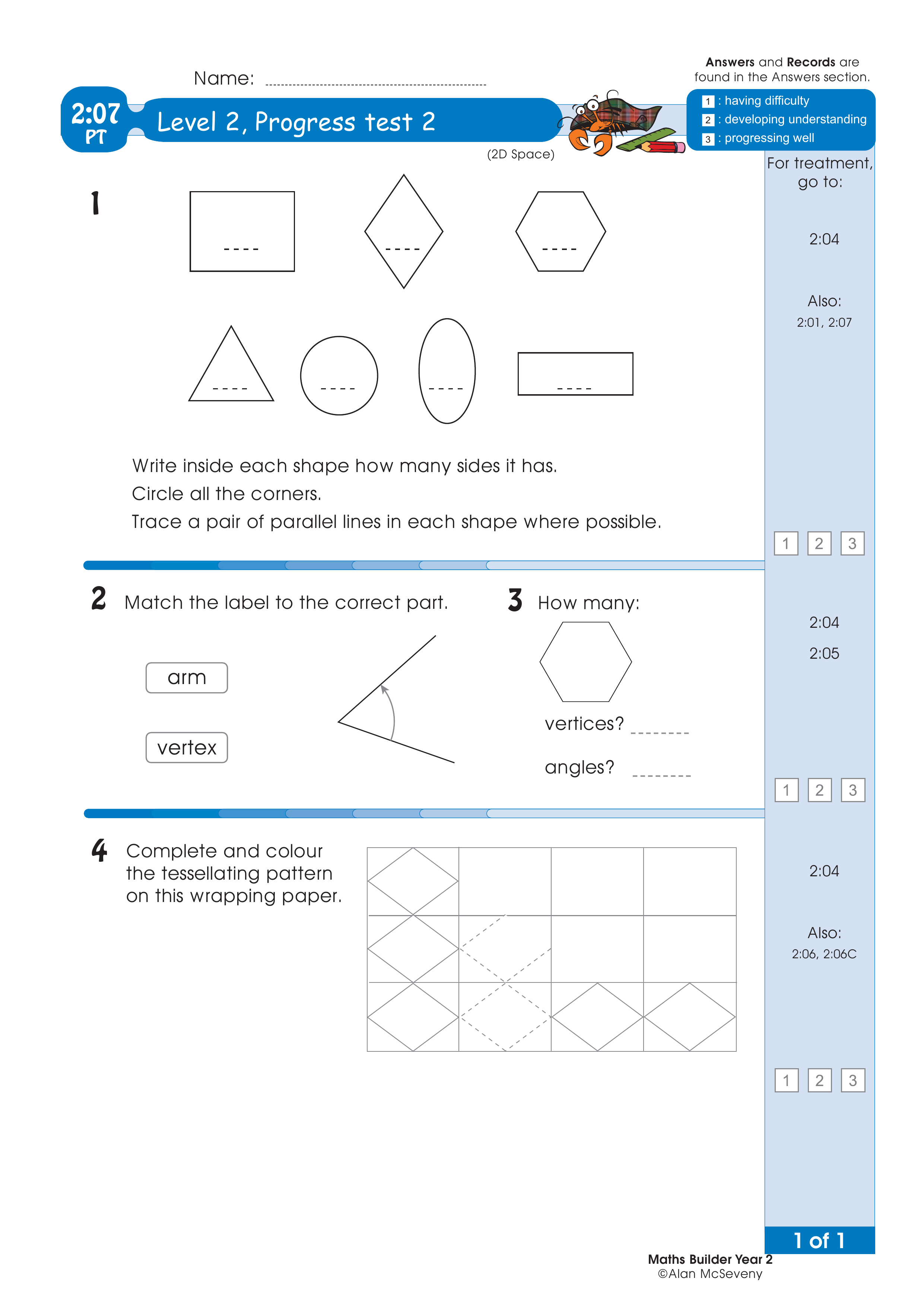 Progress test — worksheet preview