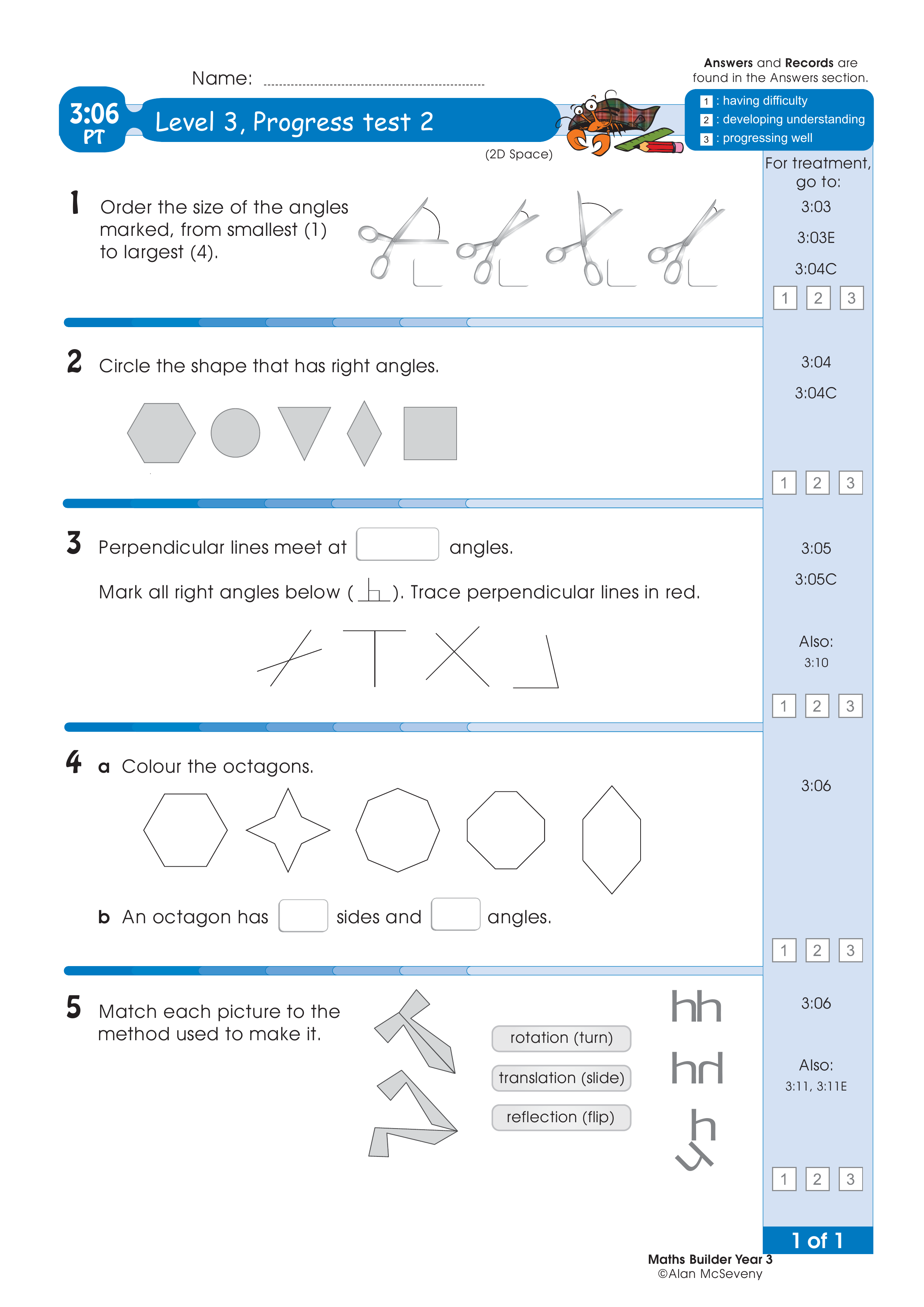 Progress test — worksheet preview