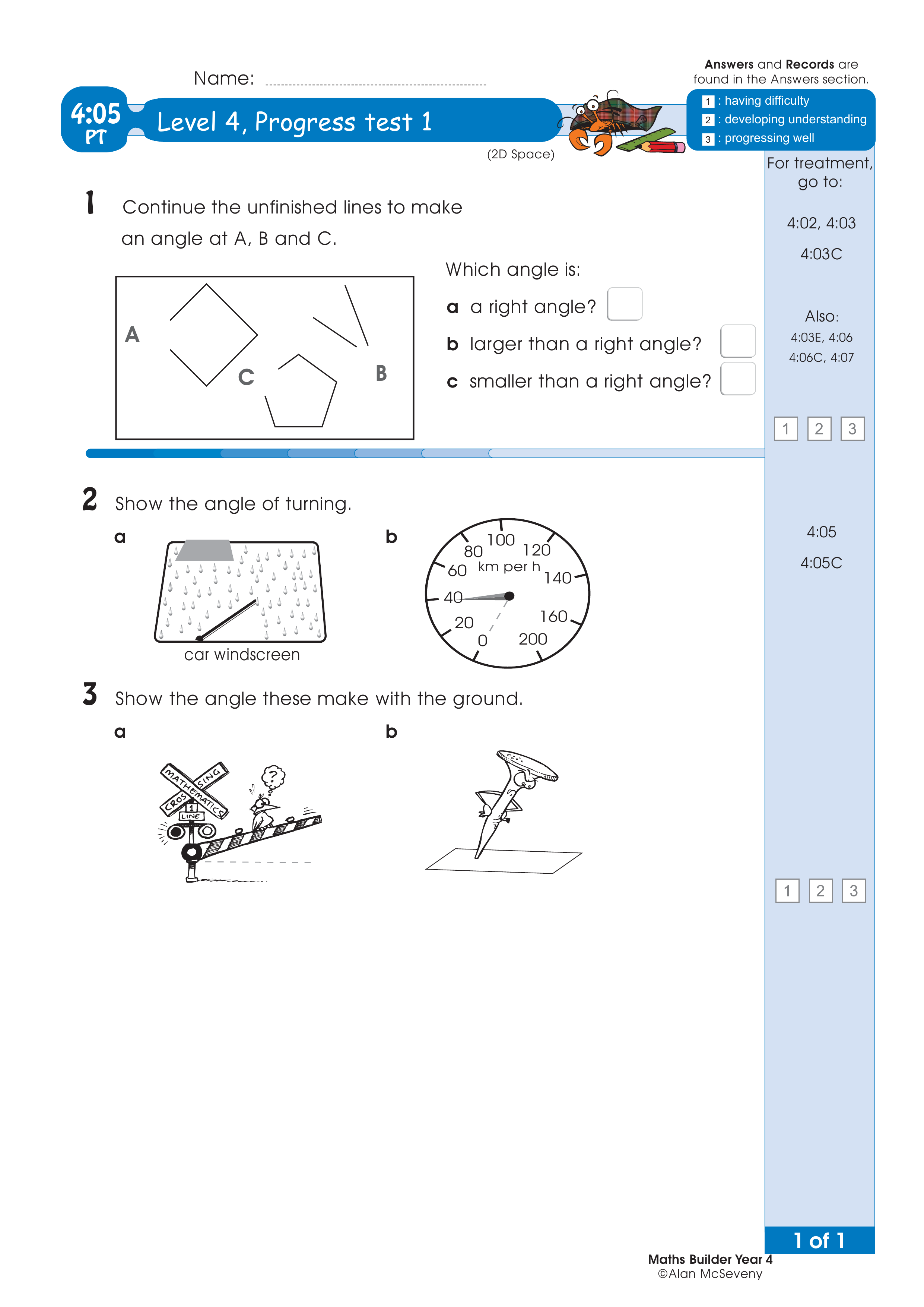 Progress test — worksheet preview