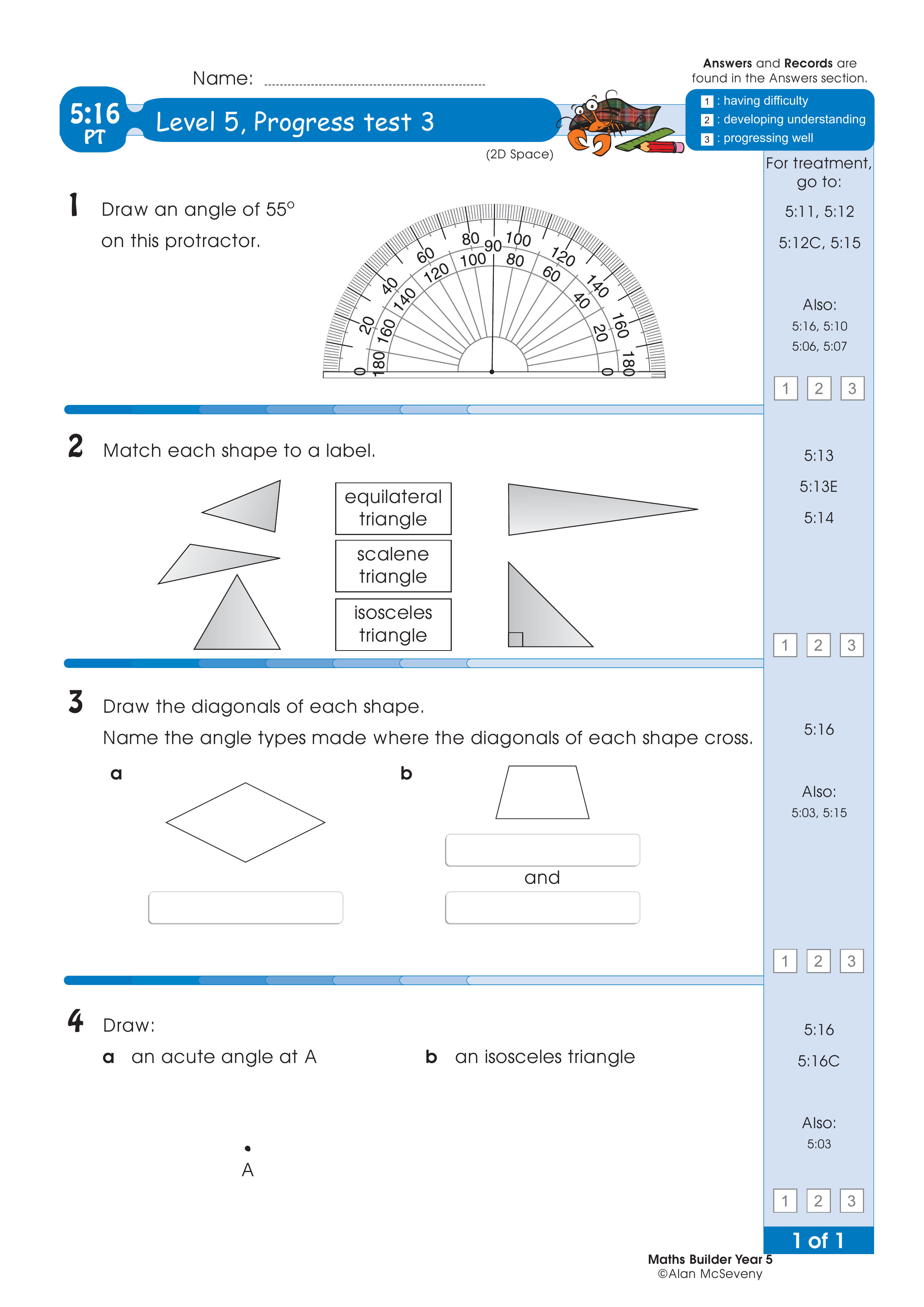 Progress test — worksheet preview