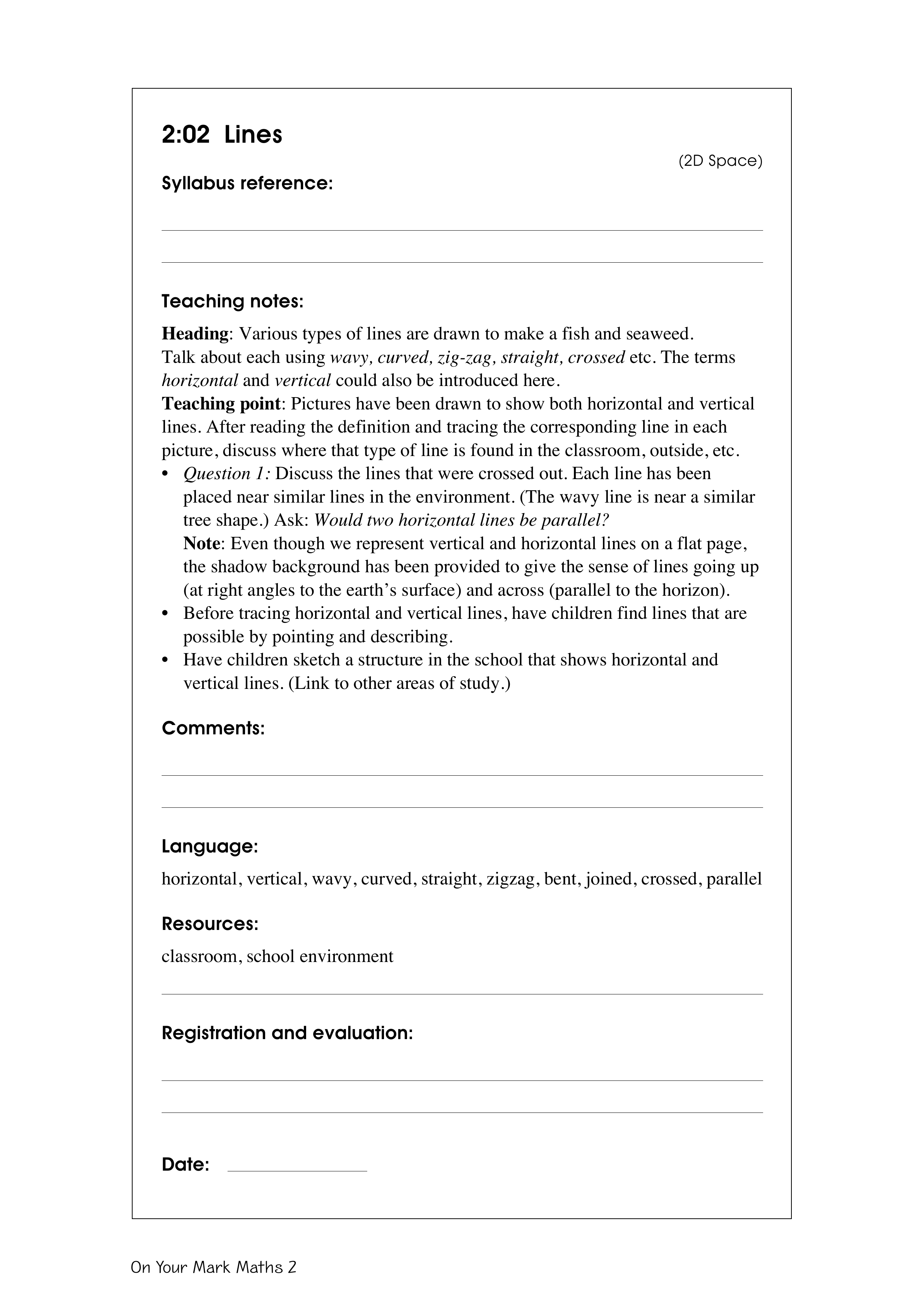 Lines — worksheet preview