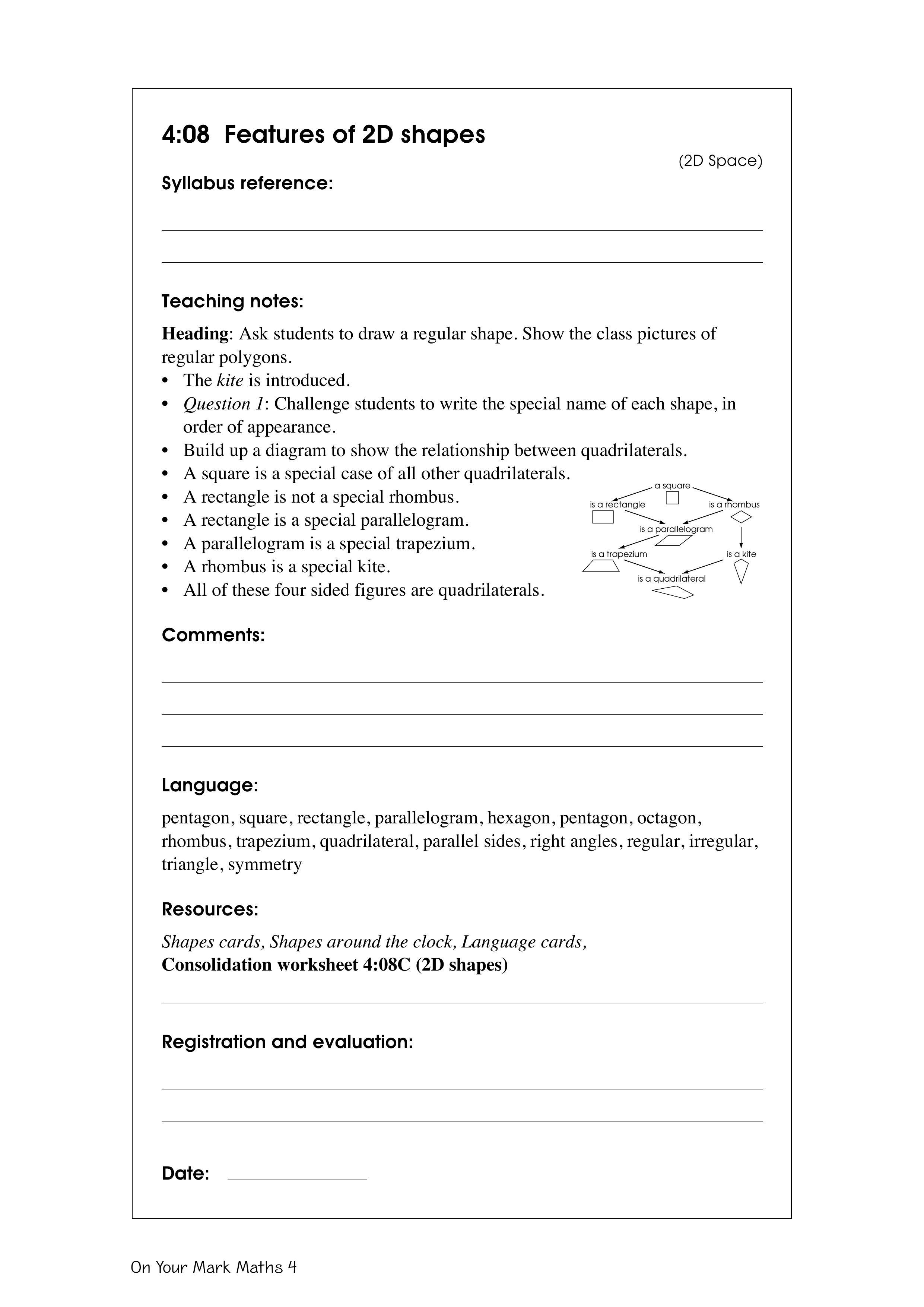 Features of 2D shapes — worksheet preview