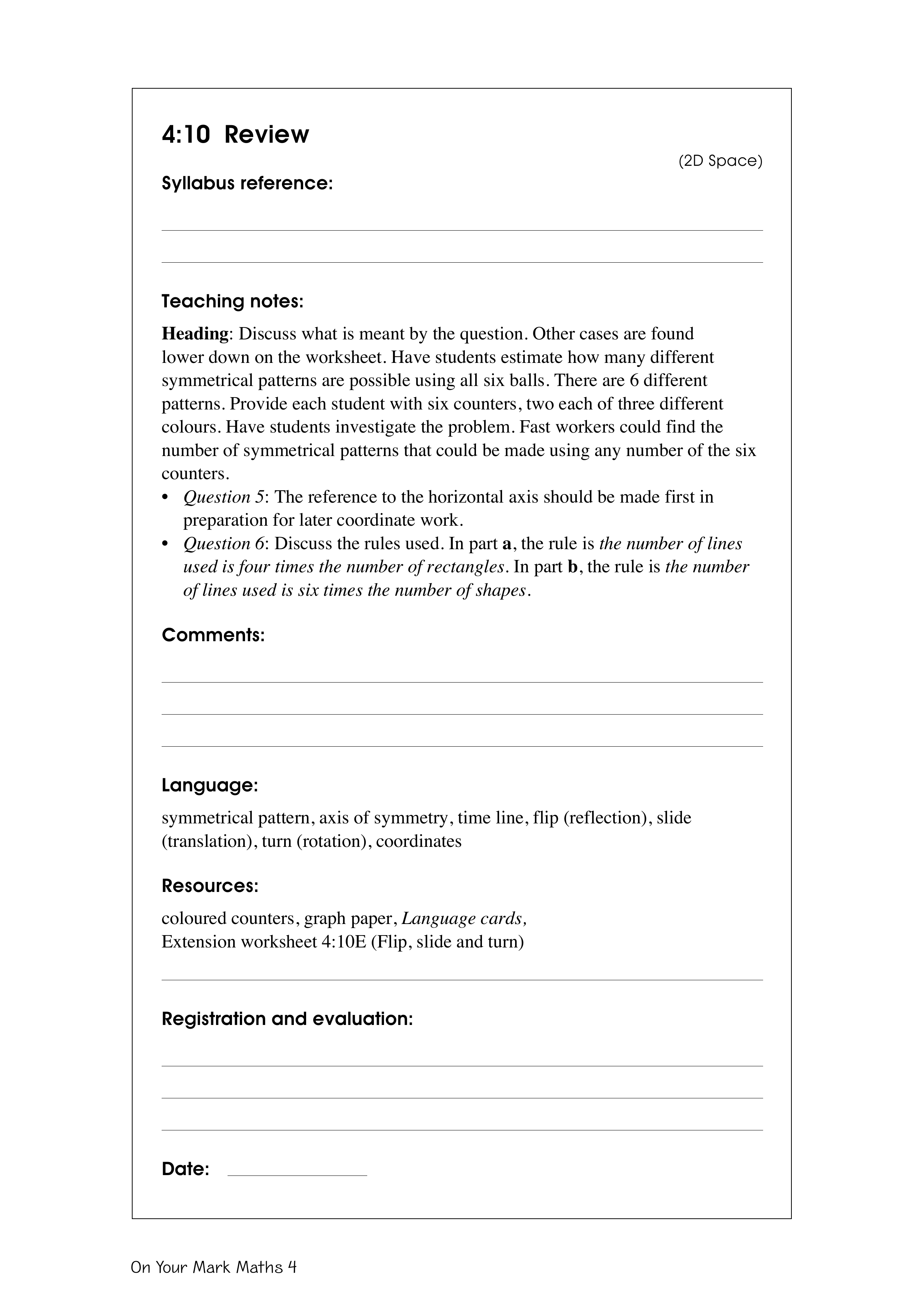 Review — worksheet preview