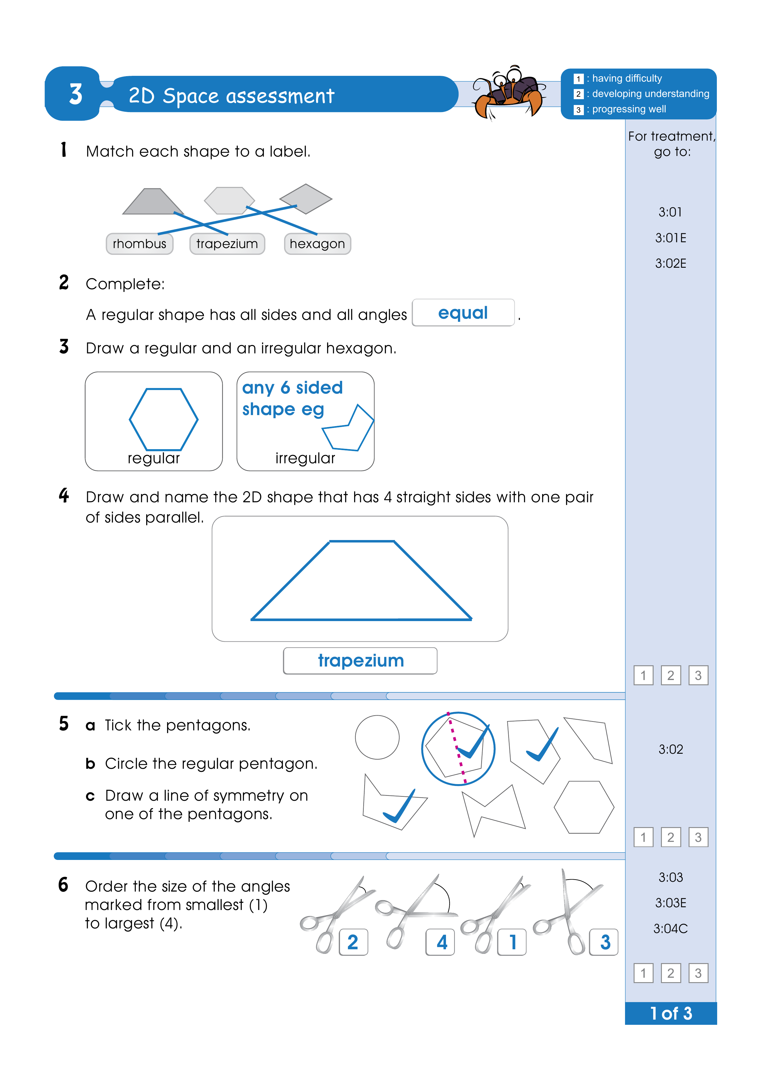 Assessment test answers — worksheet preview
