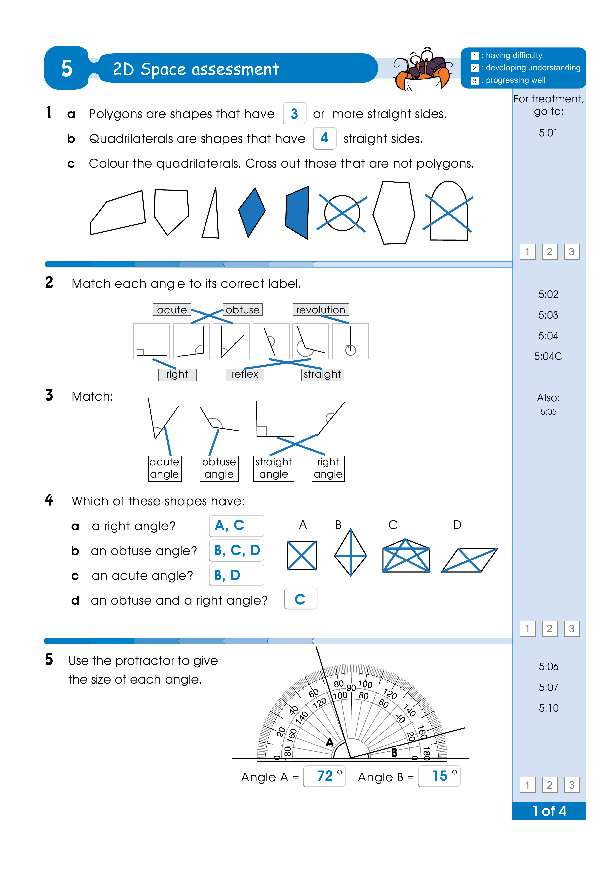 Assessment test answers — worksheet preview