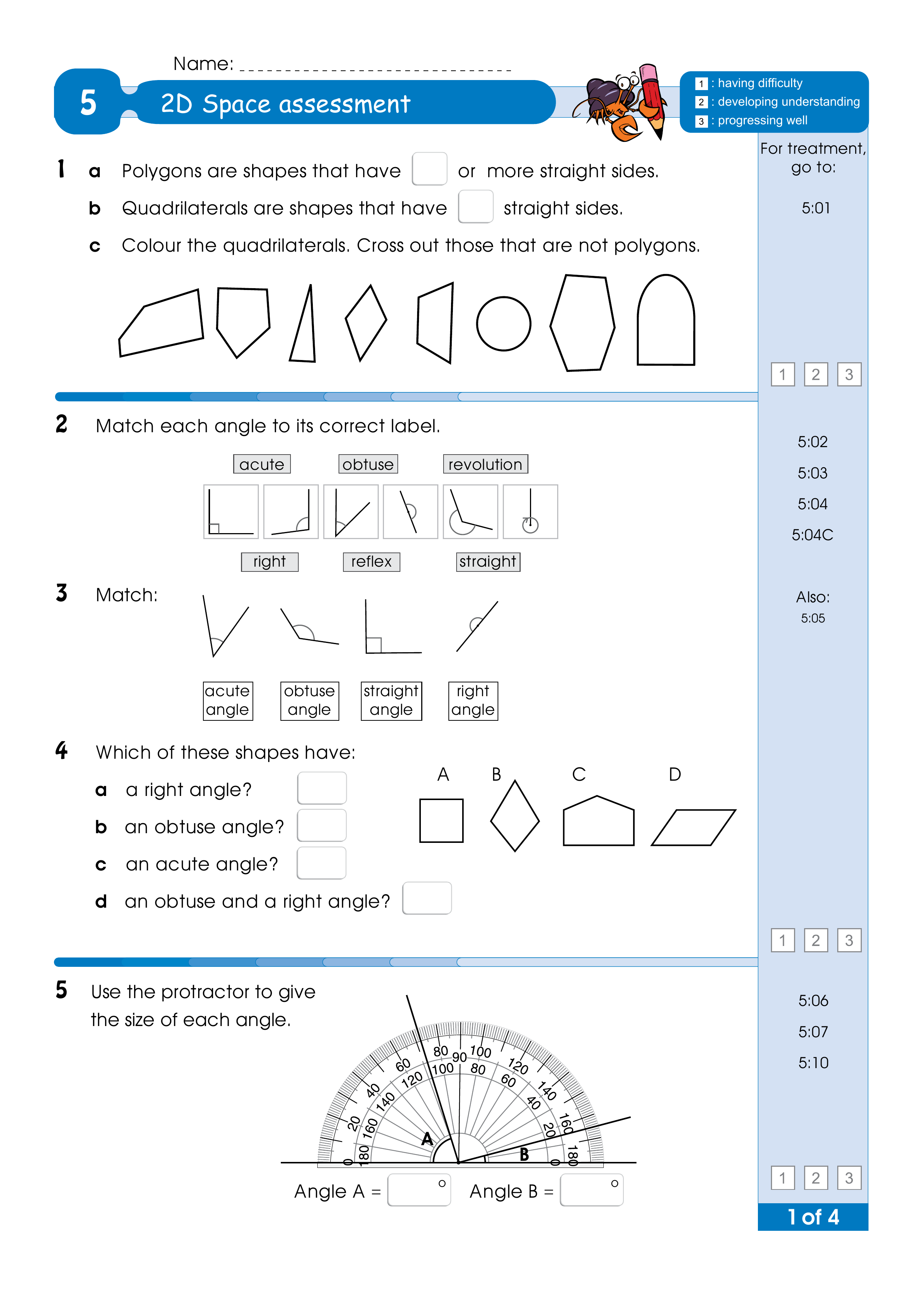 Assessment for the whole of Level 5 — worksheet preview