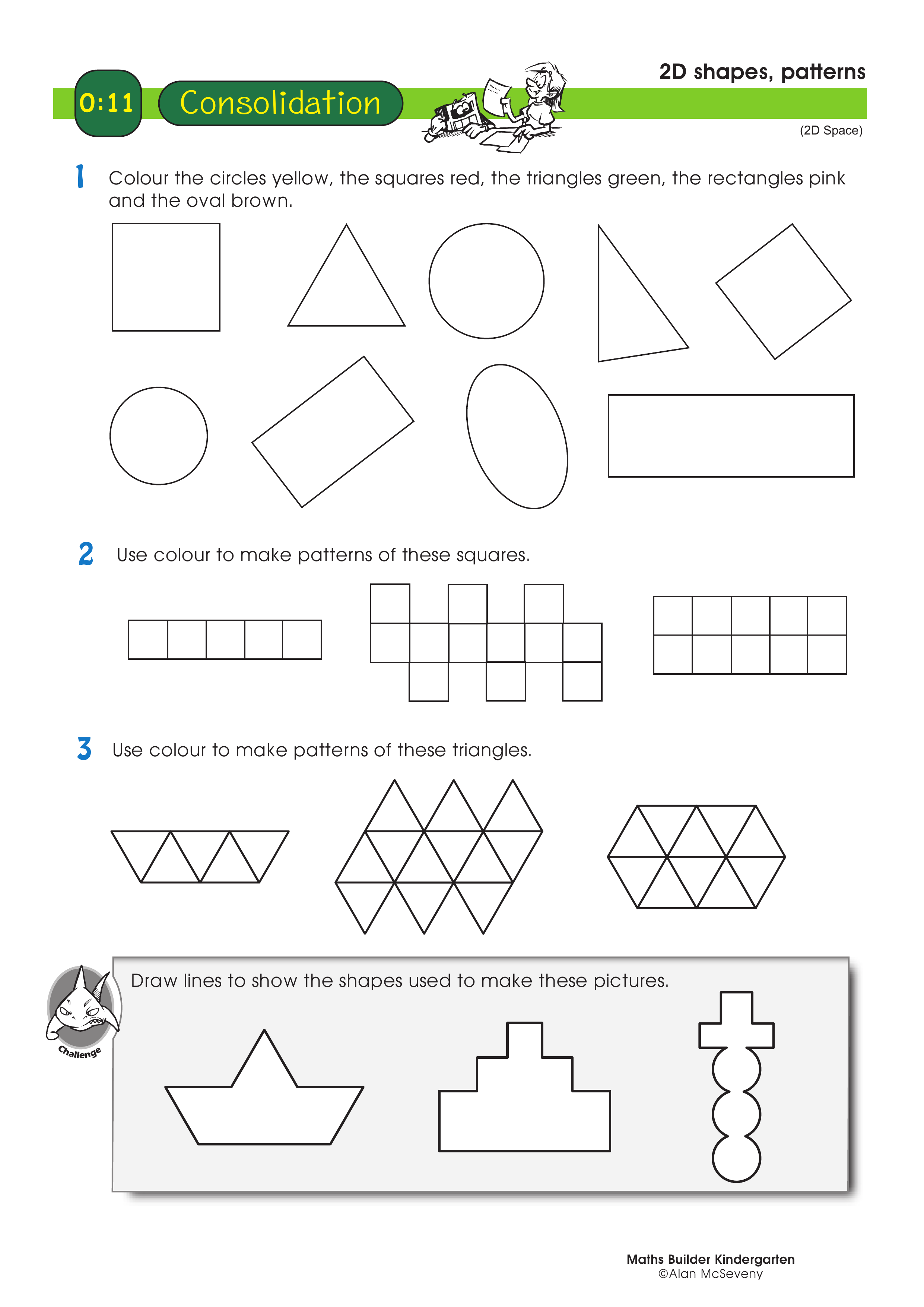 2D shapes, patterns — worksheet preview