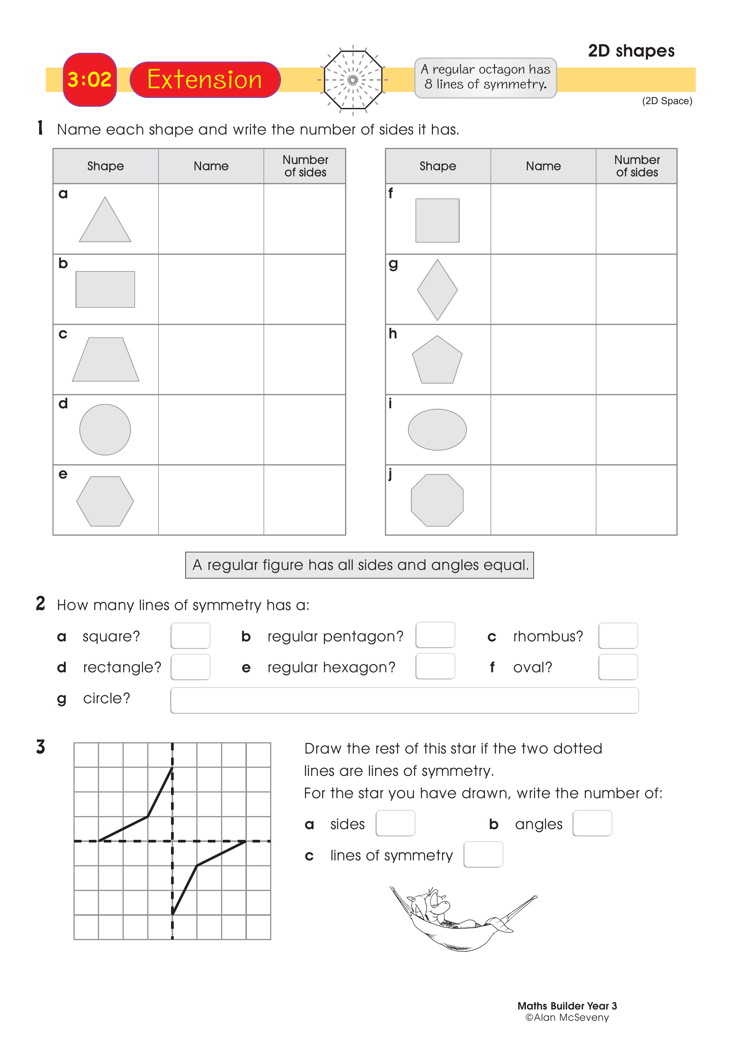 2D shapes — worksheet preview